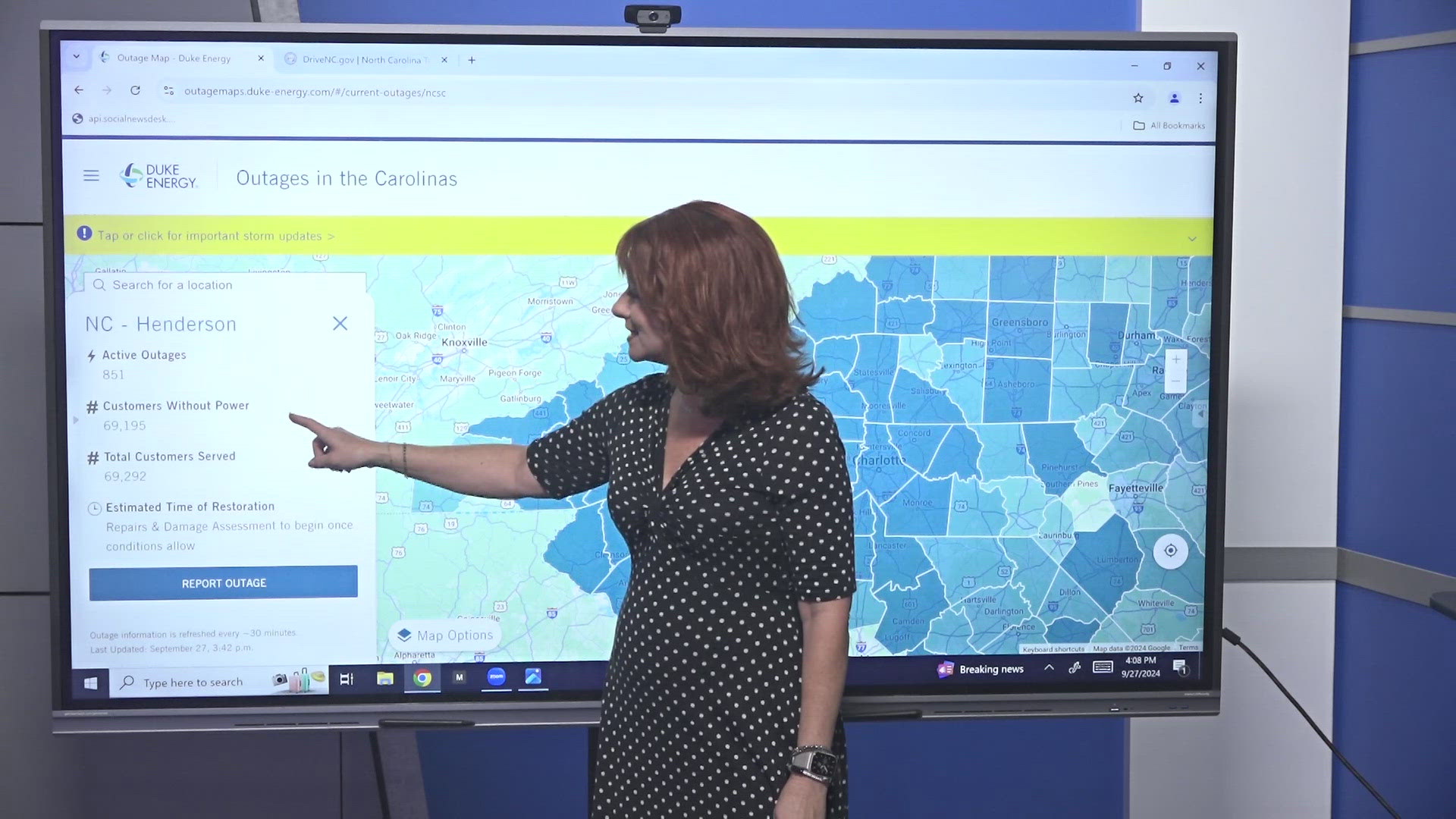 WFMY News 2's Tanya Rivera is keeping an eye on the power outages.