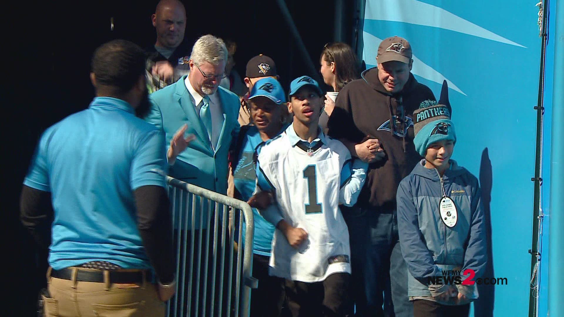Rae Carruth's Son Chancellor Lee Adams Attends Panthers Home Game |  