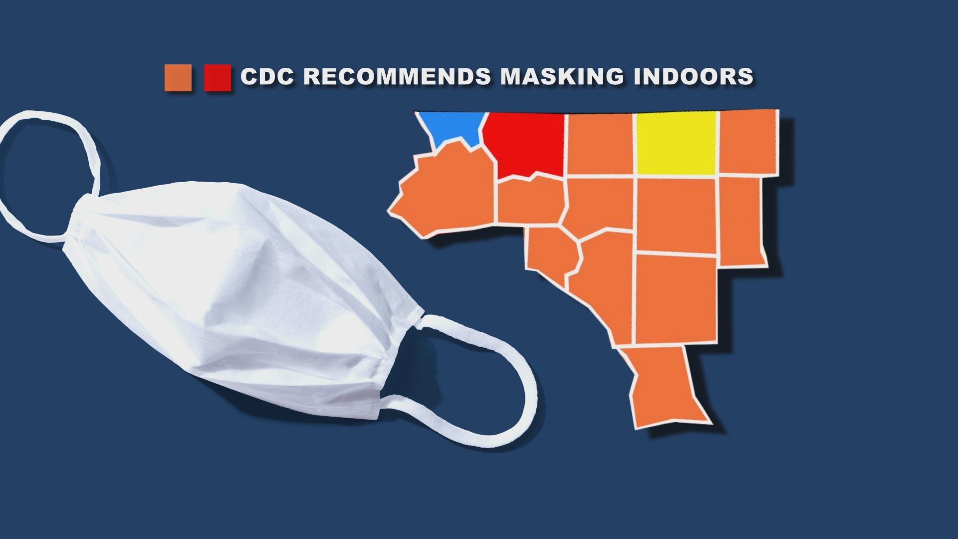 The new CDC guidelines would recommend nearly all Piedmont Triad counties to have people, vaccinated or not, mask up indoors.