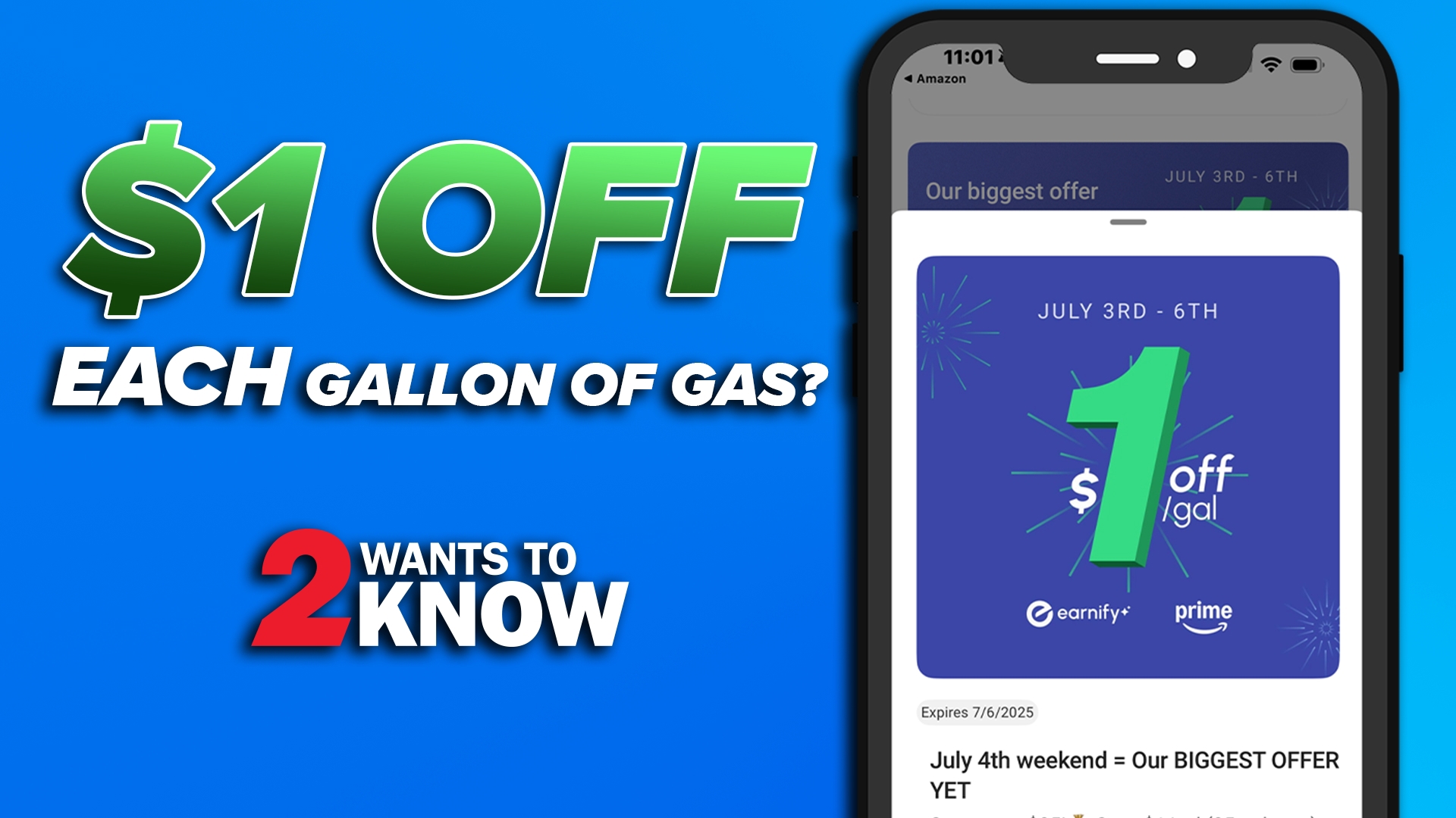 You need to link your Amazon Prime account to the Earnify app. It is a one-trip only to cash in and the max is 35-gallons-- or $35 you can save. 