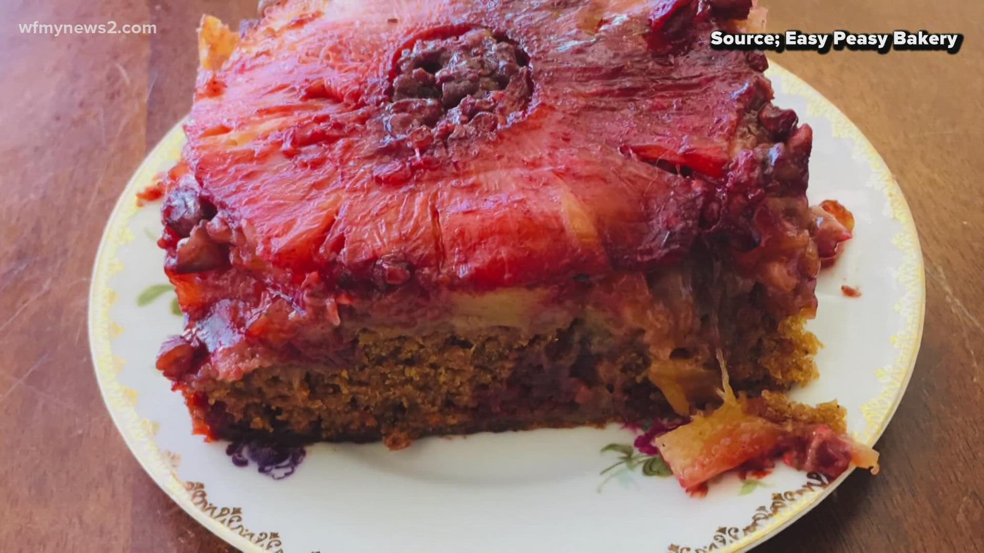 Easy Peasy Bakery in Greensboro concocted the Upside Down Cheerwine cake.