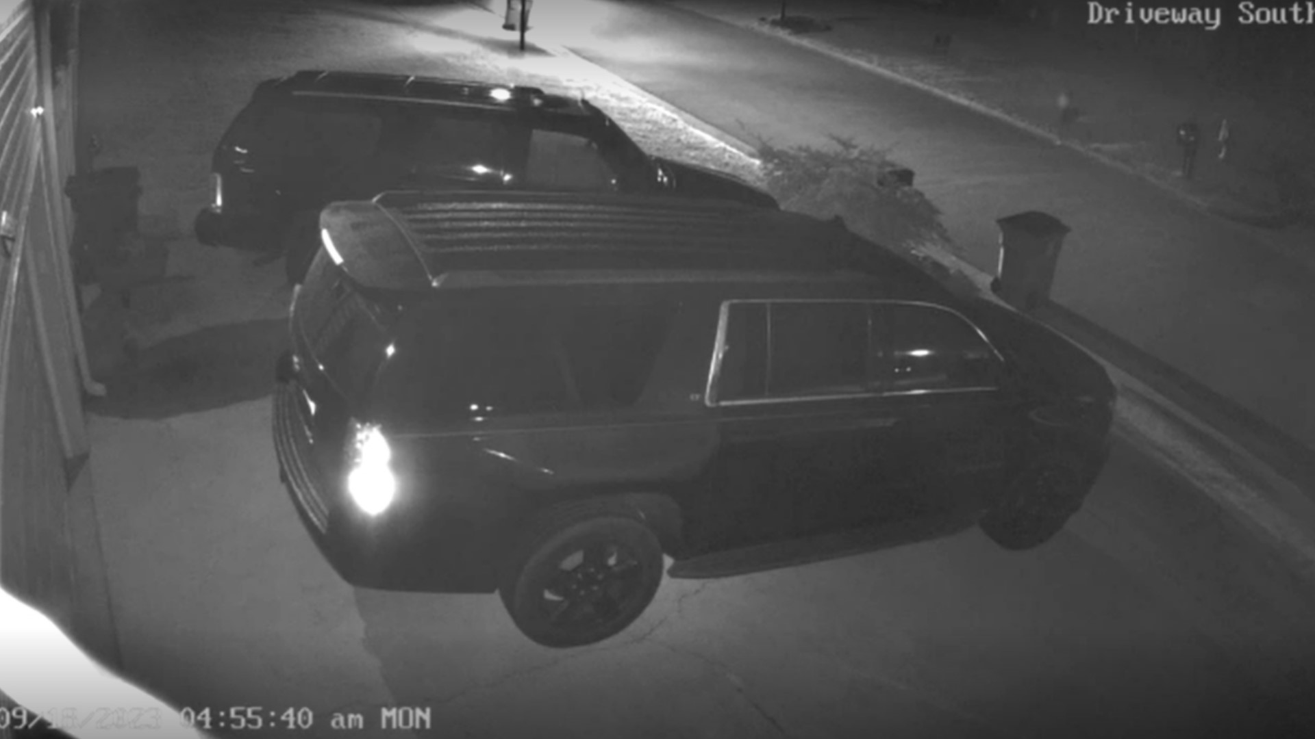A viewer submitted doorbell video of a suspect car following a jogger in the neighborhood.
