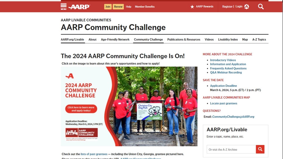 AARP's Community Challenge grants help fund projects. Apply today