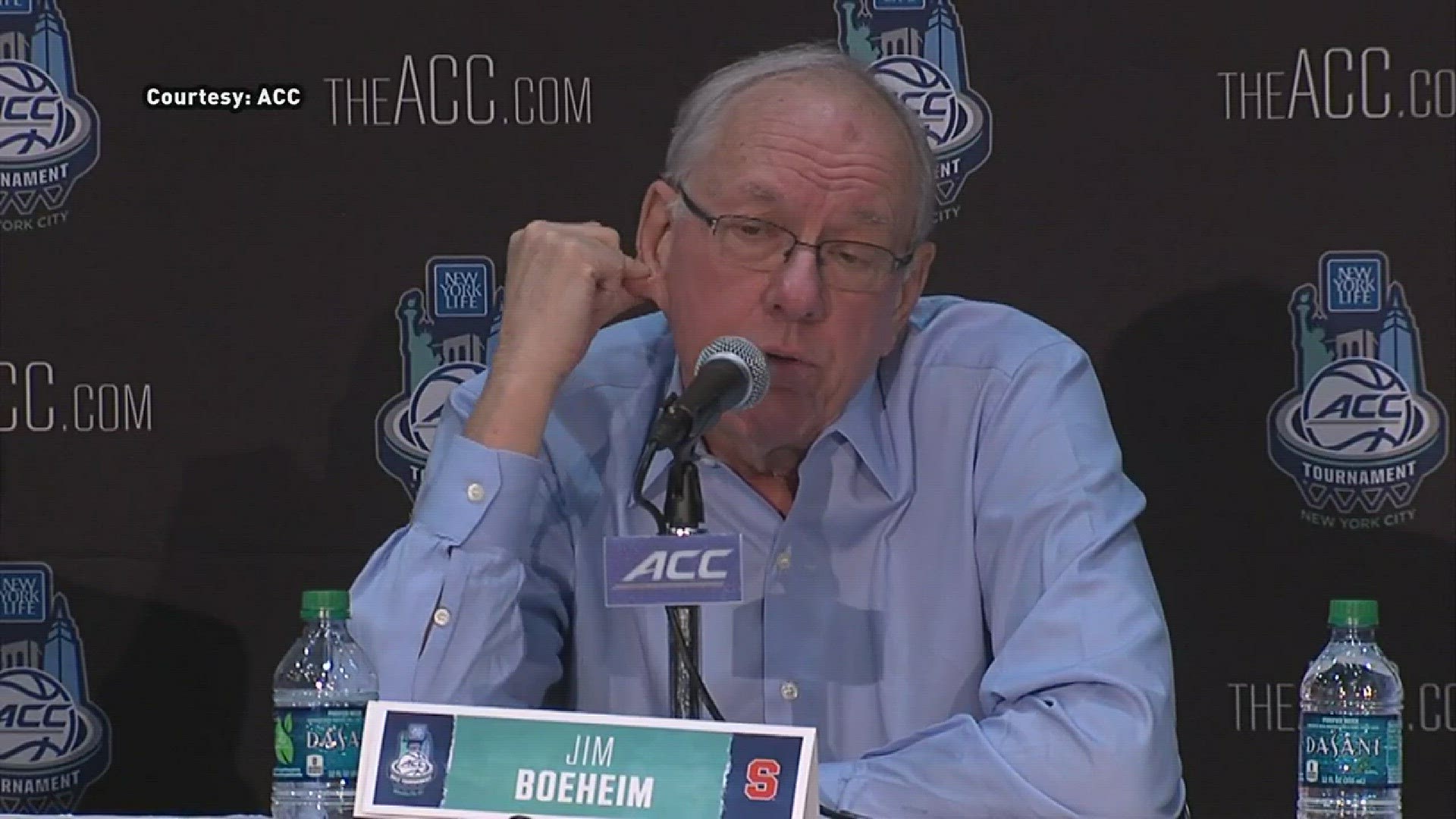 Syracuse Coach Boeheim bashes Greensboro in post game news conference.