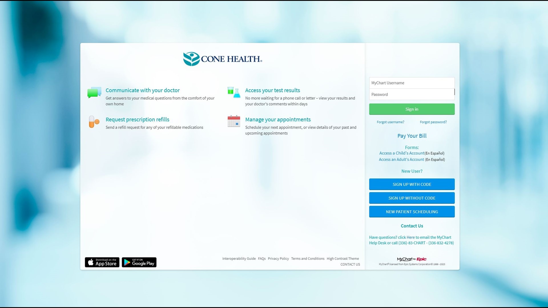 You can use the website or app to manage your health digitally. Test results and messaging with a doctor are just some of the features.