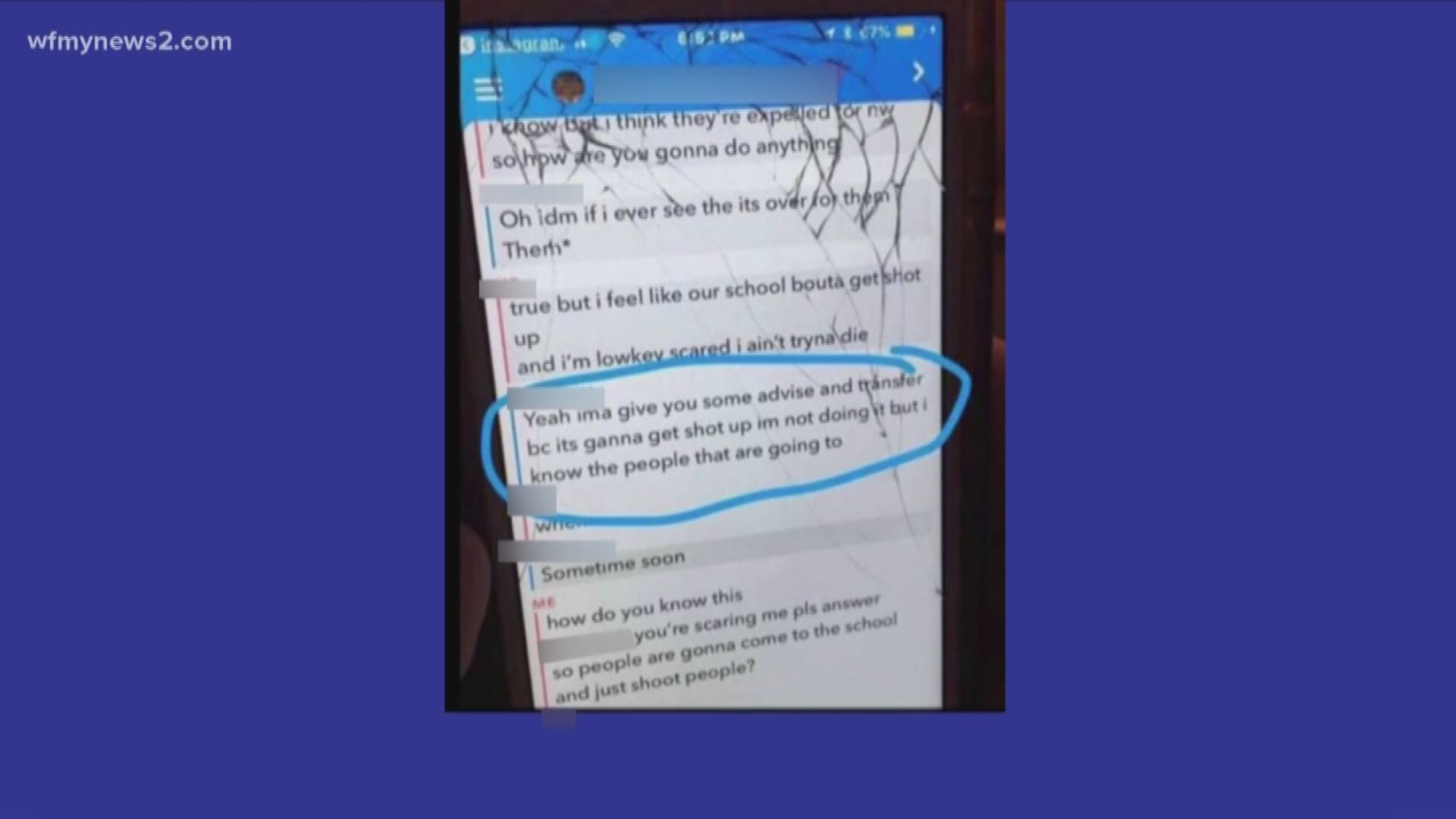The Guilford County Sheriff's Office is investigating a screengrab that talks about someone possibly shooting up the school.