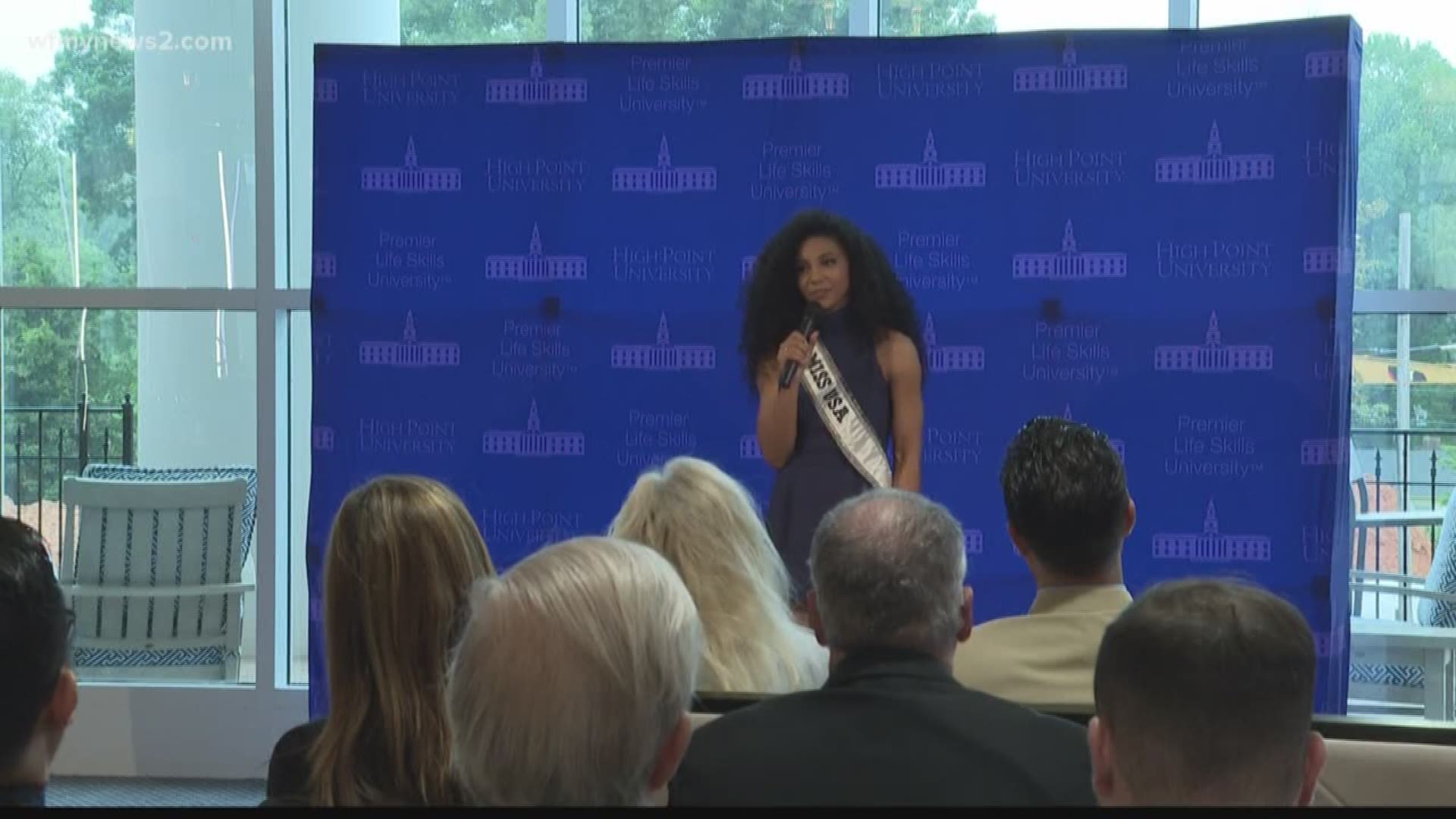 Cheslie Kryst returned to High Point today where she was first crowned Miss North Carolina.