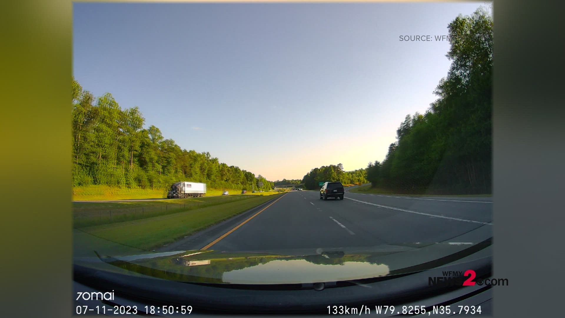 A WFMY News 2 viewer sent a dashcam video of them helping a driver who appeared to run off the roadway on US-220 before their car flew into the air.