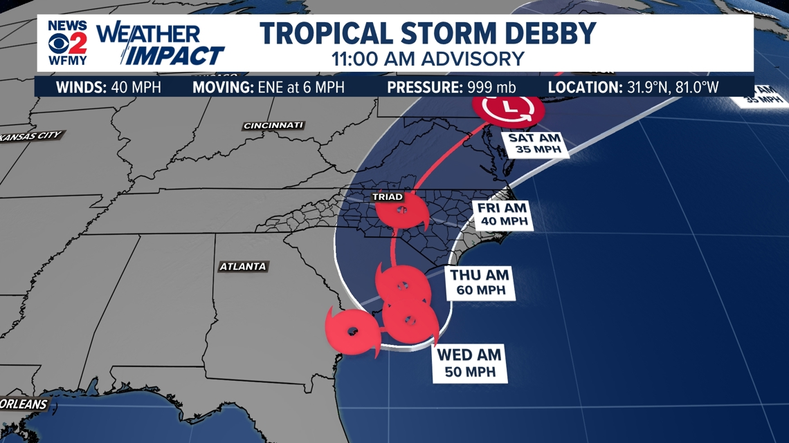 Debby impact: North Carolina bracing for flooding rain | wfmynews2.com