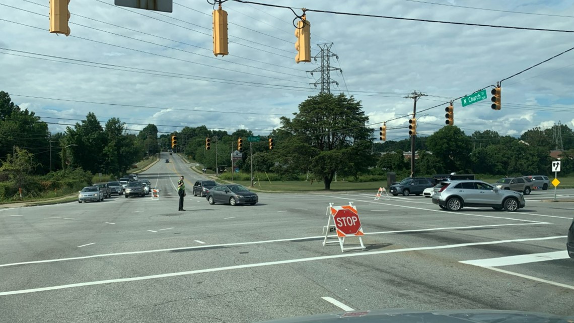 Traffic lights out in Greensboro near Cone Blvd. and Church St.