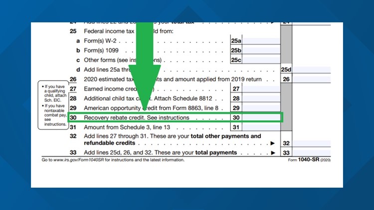 Where do I report recovery rebate credit on tax return?