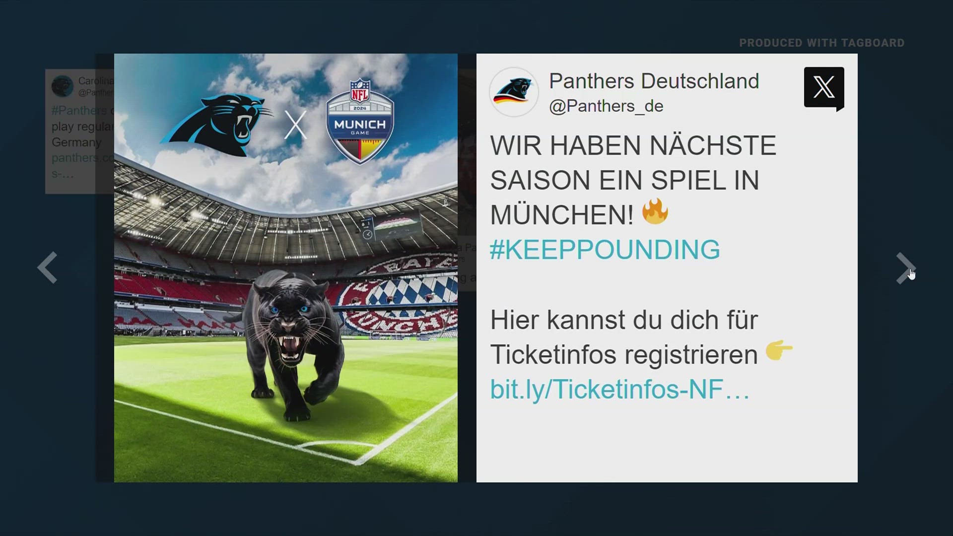 The Carolina Panthers will play a game in Munich, Germany next season.