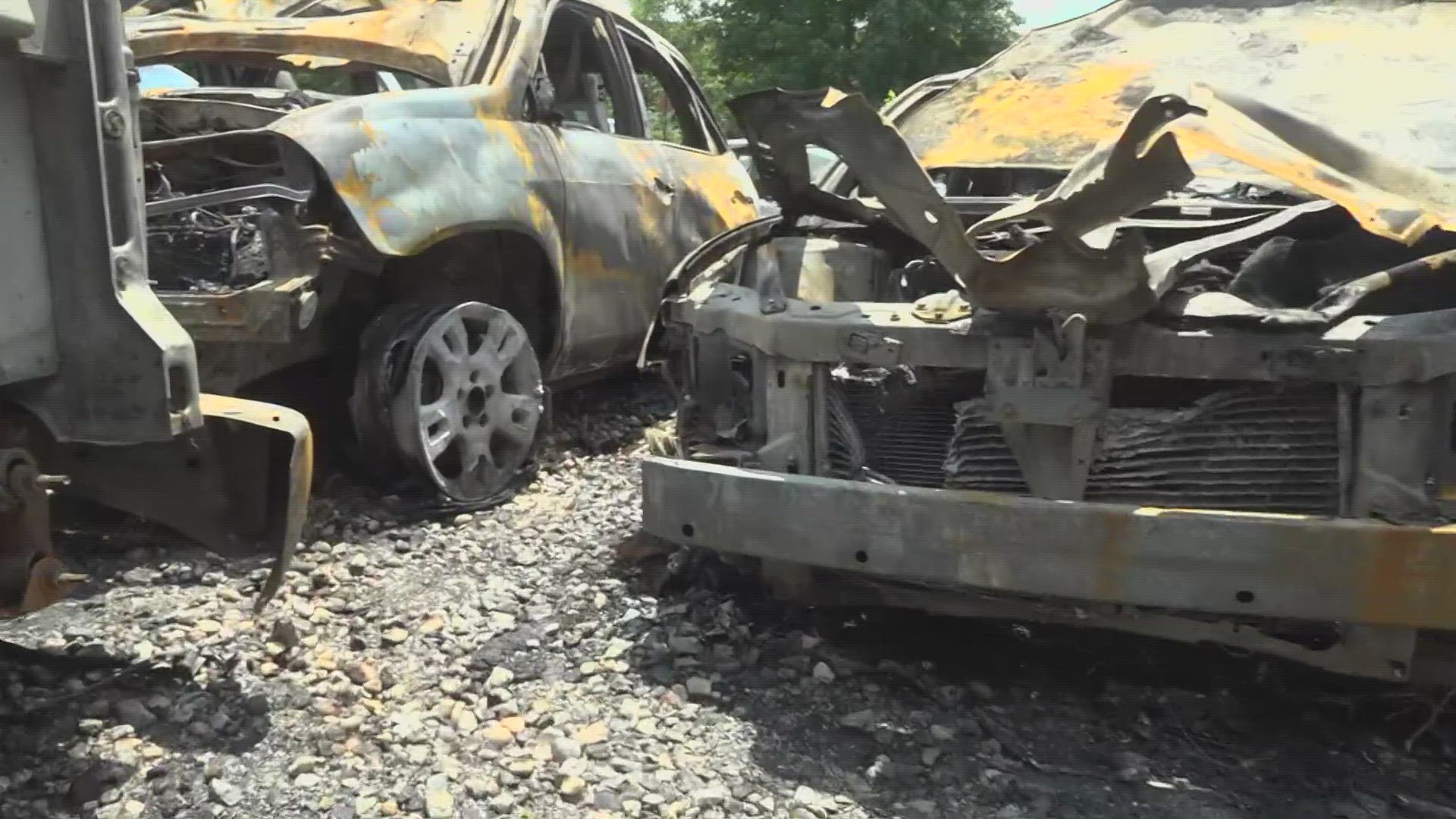 Arski Towing and Recovery says thieves cut through the fence trying to steal catalytic converters, but the tool sparked causing cars to be destroyed.