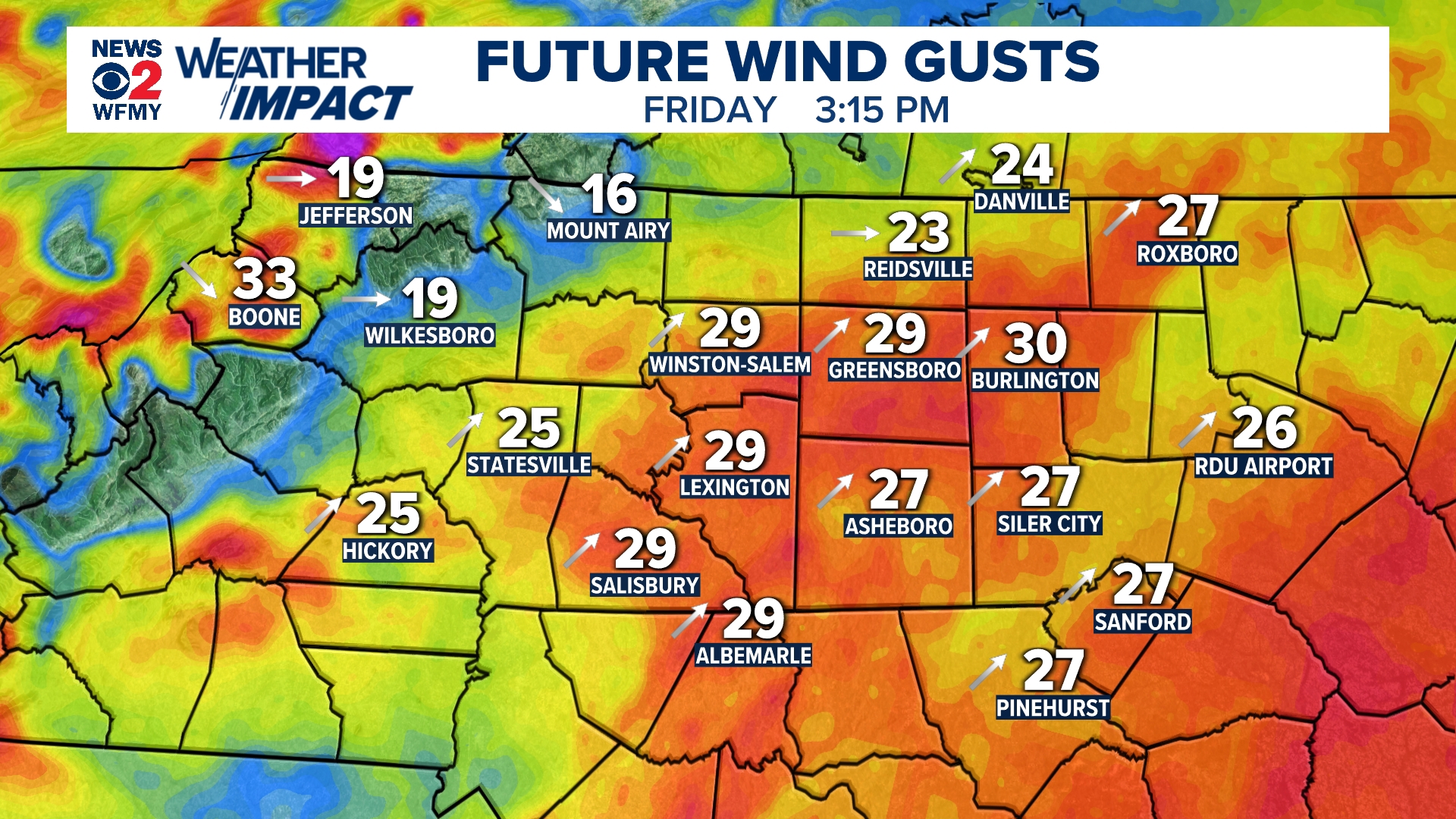Friday rain and wind are heading to North Carolina | wfmynews2.com