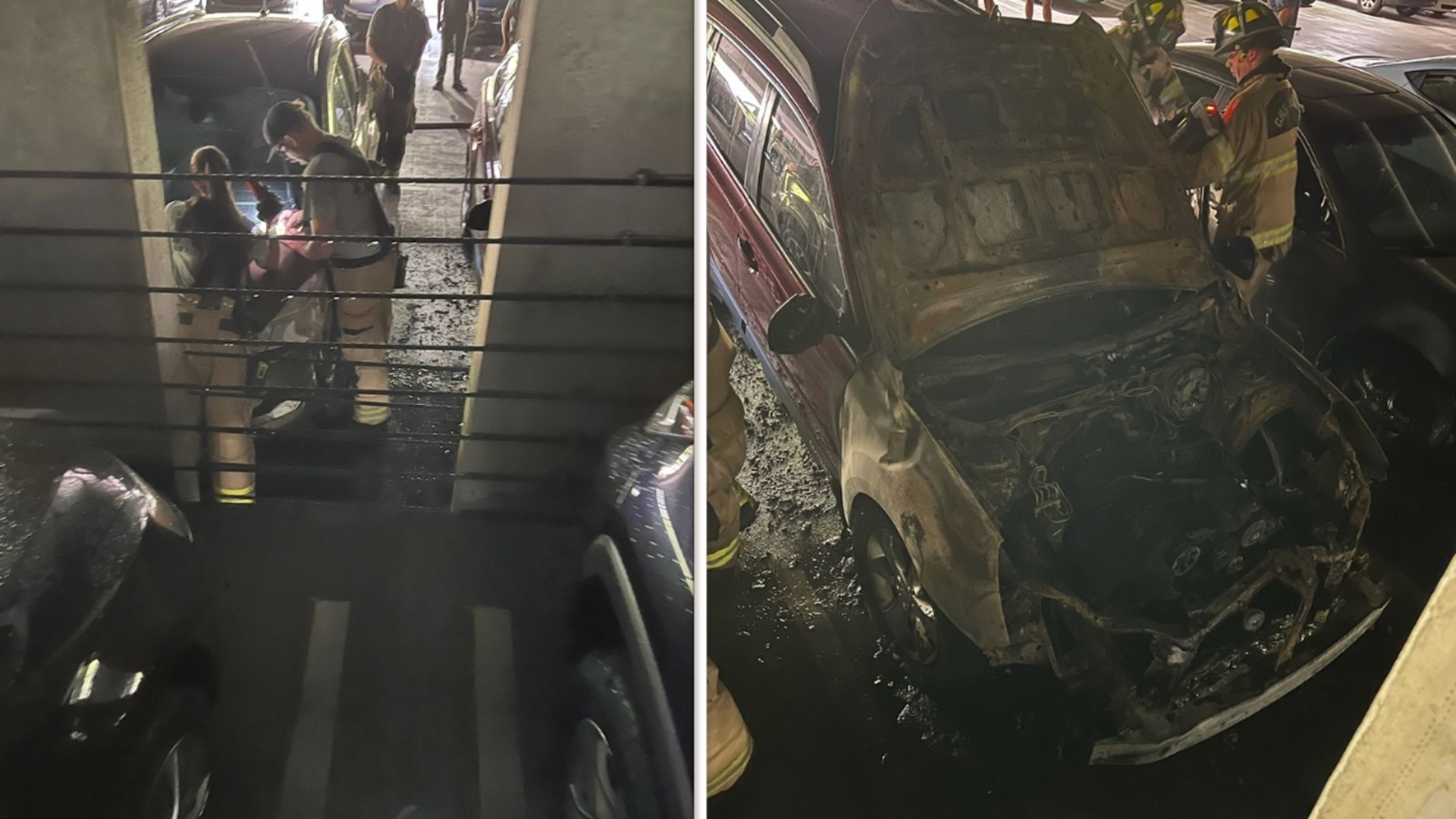 UNCG parking deck car fire damages 4 vehicles | wfmynews2.com