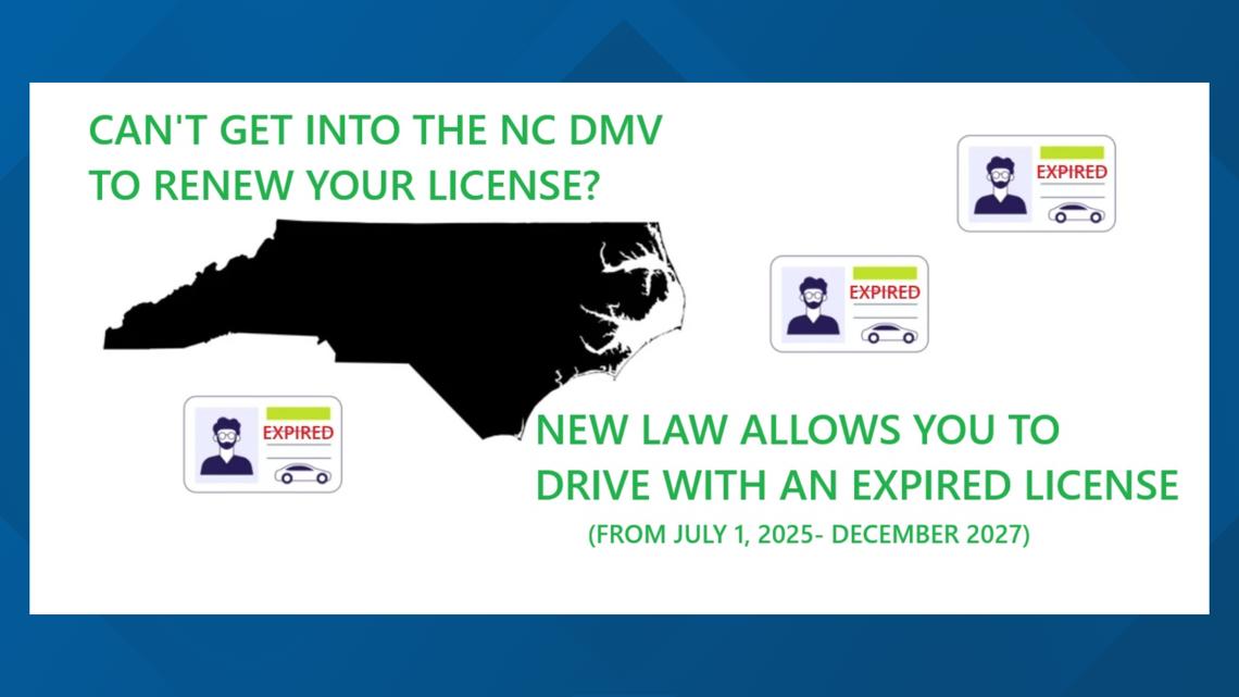 NC drivers have 2 year grace period to get expired license renewed ...