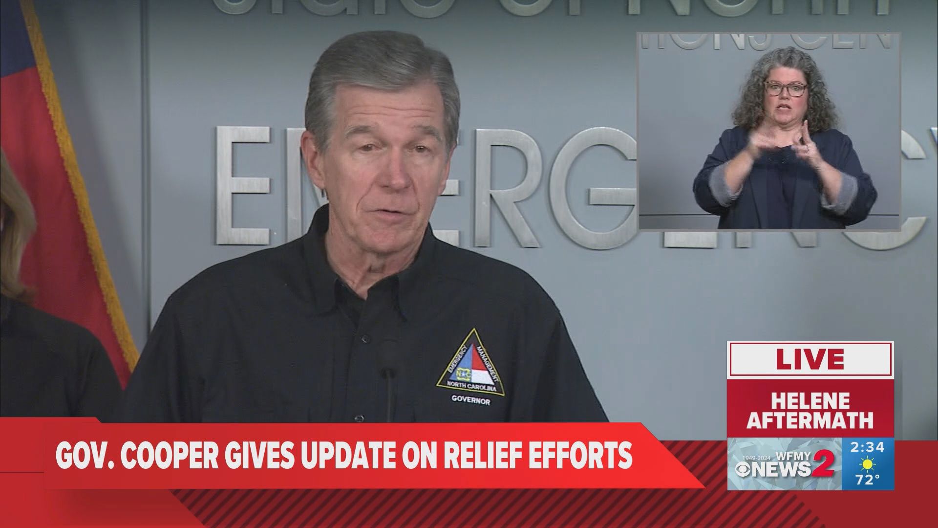 Gov. Cooper and other state leaders shared an update on Helene recovery efforts.