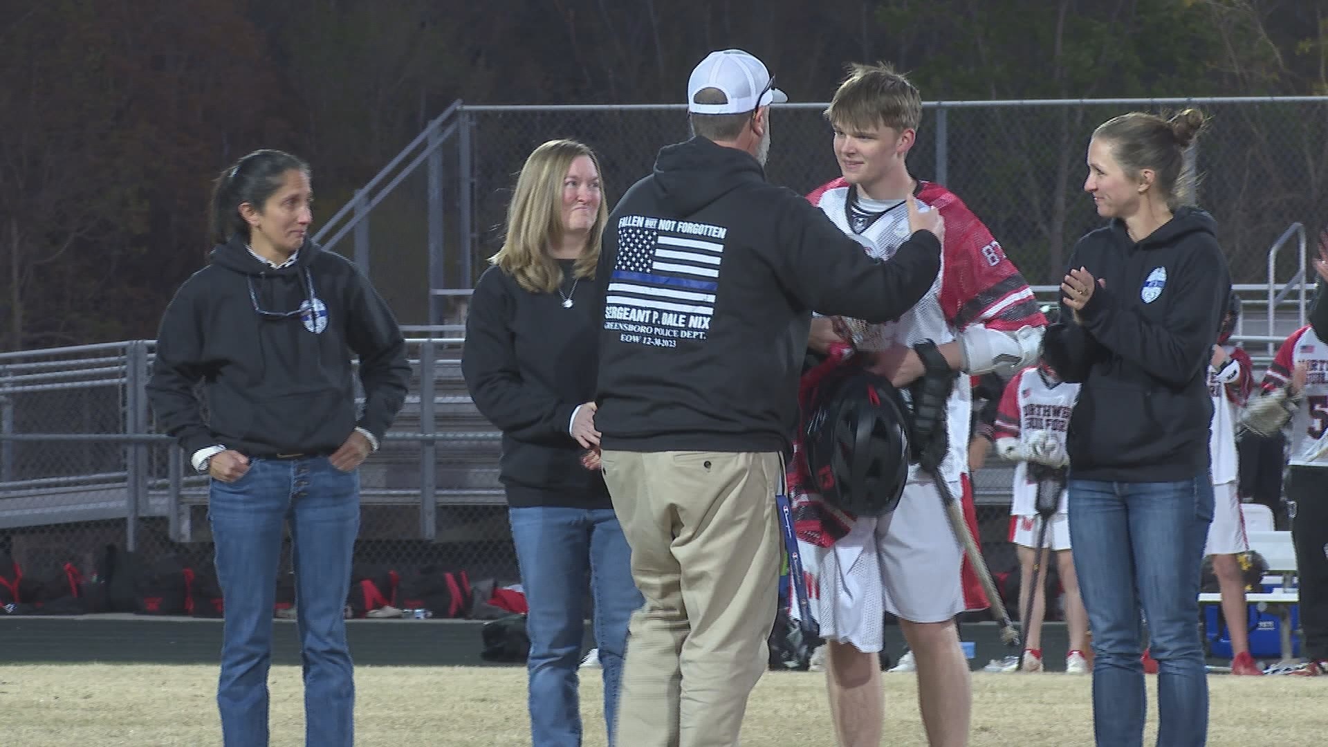 Will Nix spoke at a memorial lacrosse game held in honor of his dad, Sgt. Dale Nix.