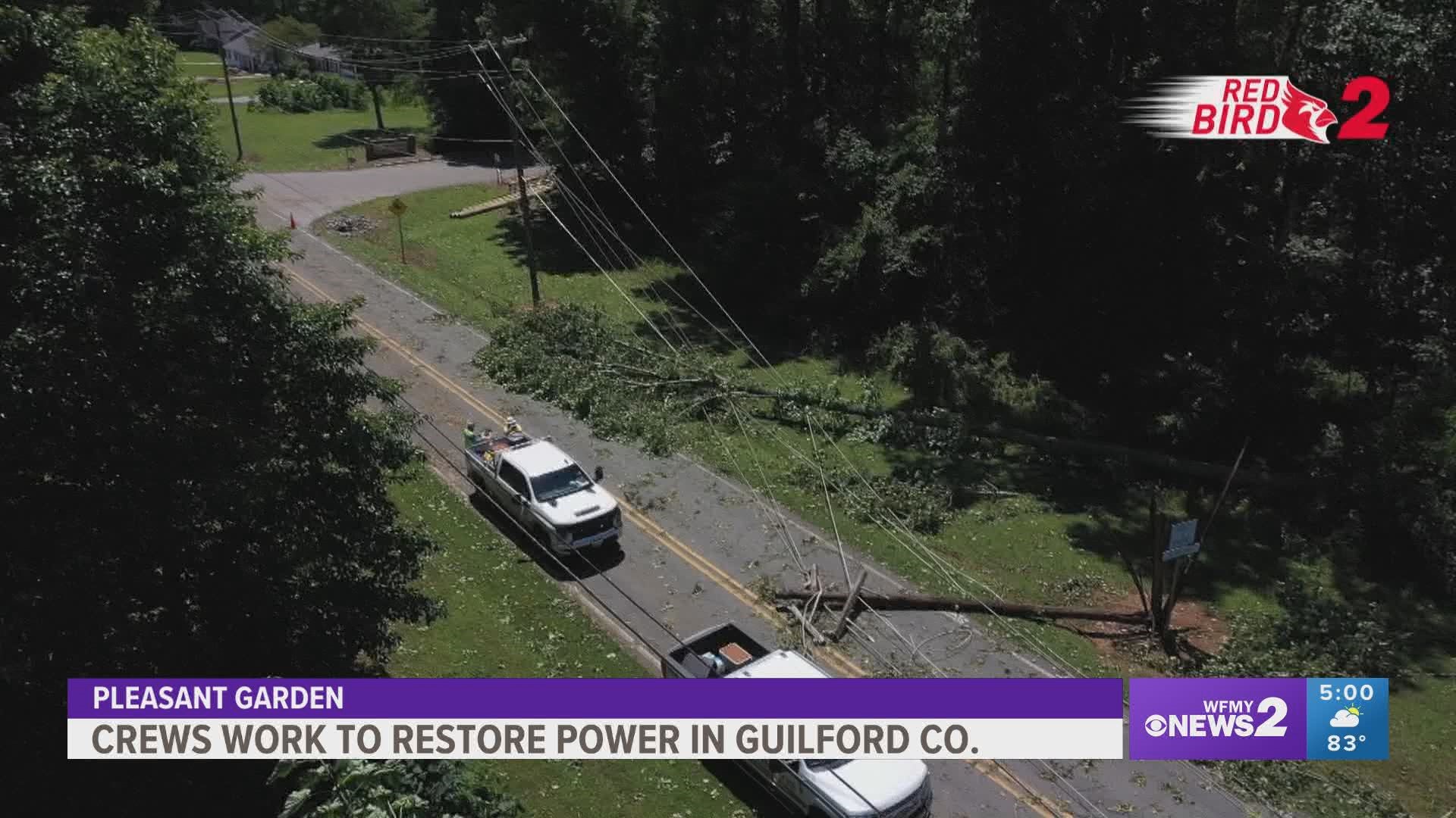 With outages still lingering in the Triad, Duke Energy crews are working to make repairs.