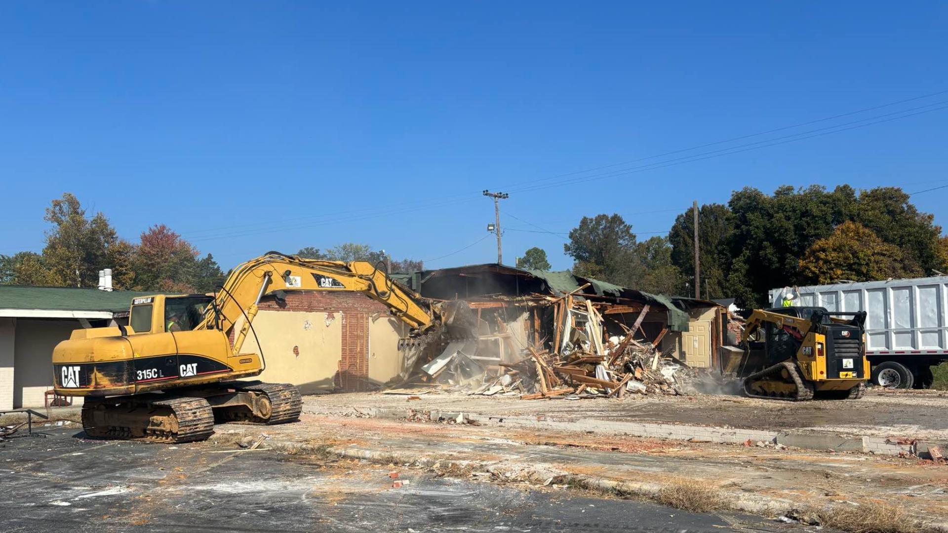 The demolition of the property is expected to take two to three weeks.