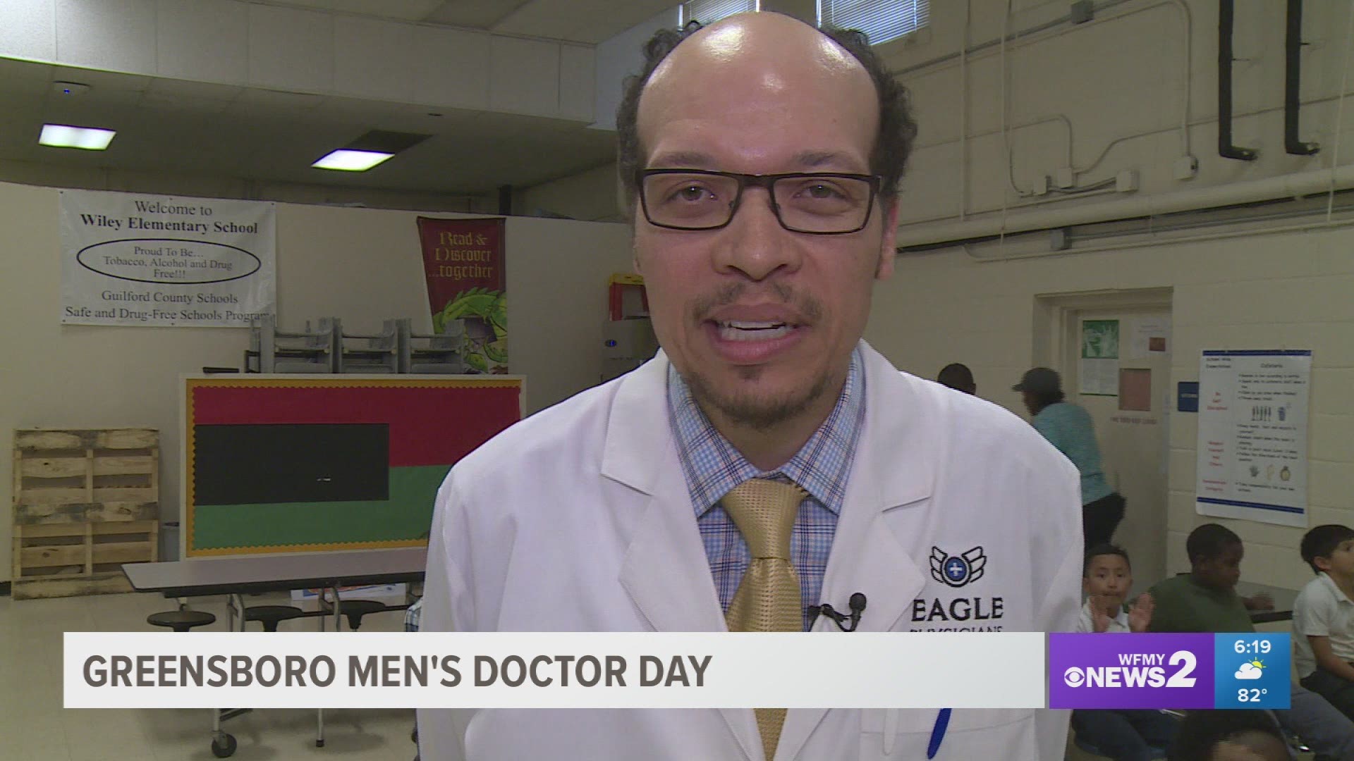 Men's doctor day at Wiley Elementary School.