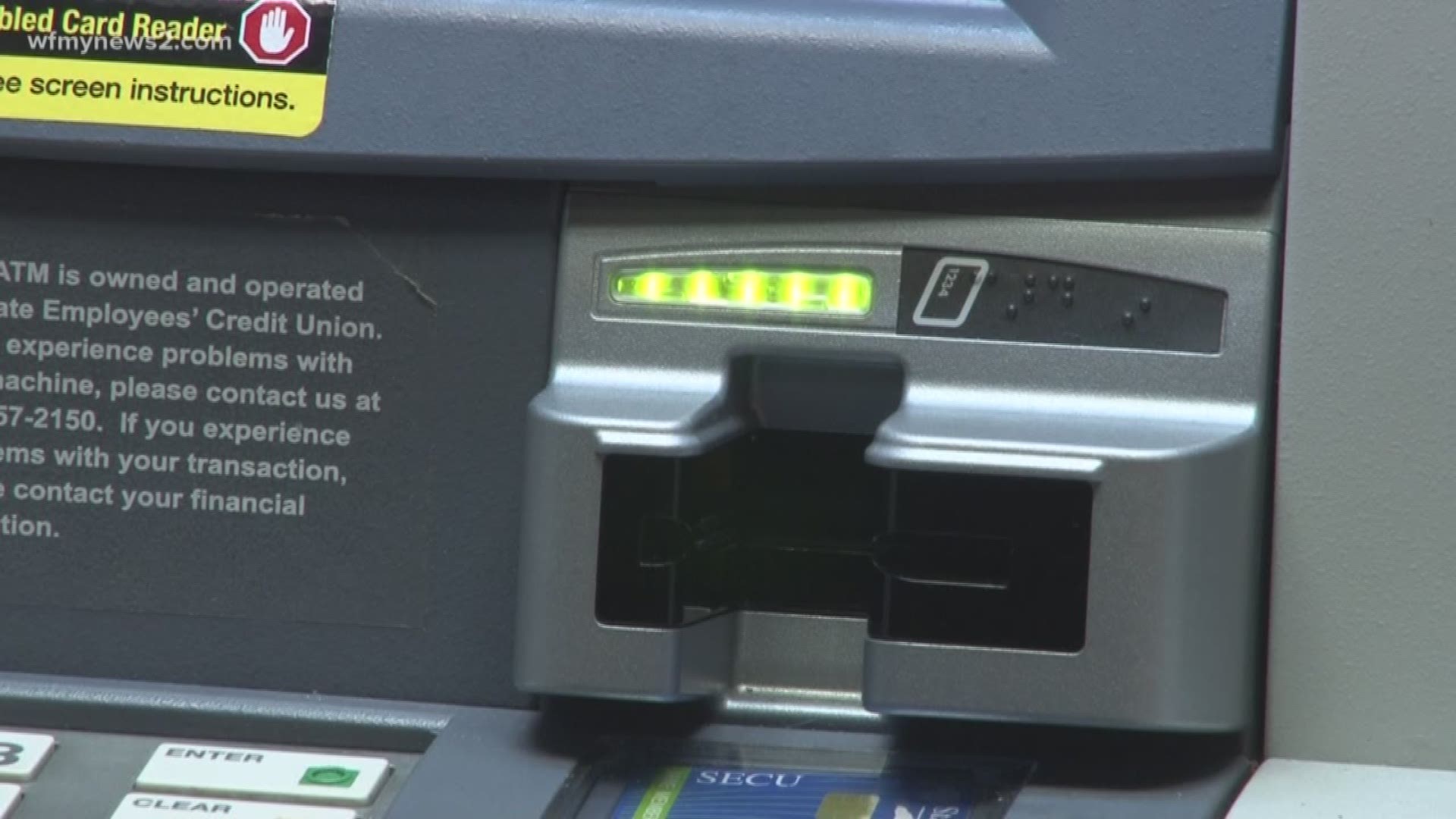 A skimmer was found inside the card reader at an ATM in Greensboro. Police say it was designed to steal info from the card's chip.