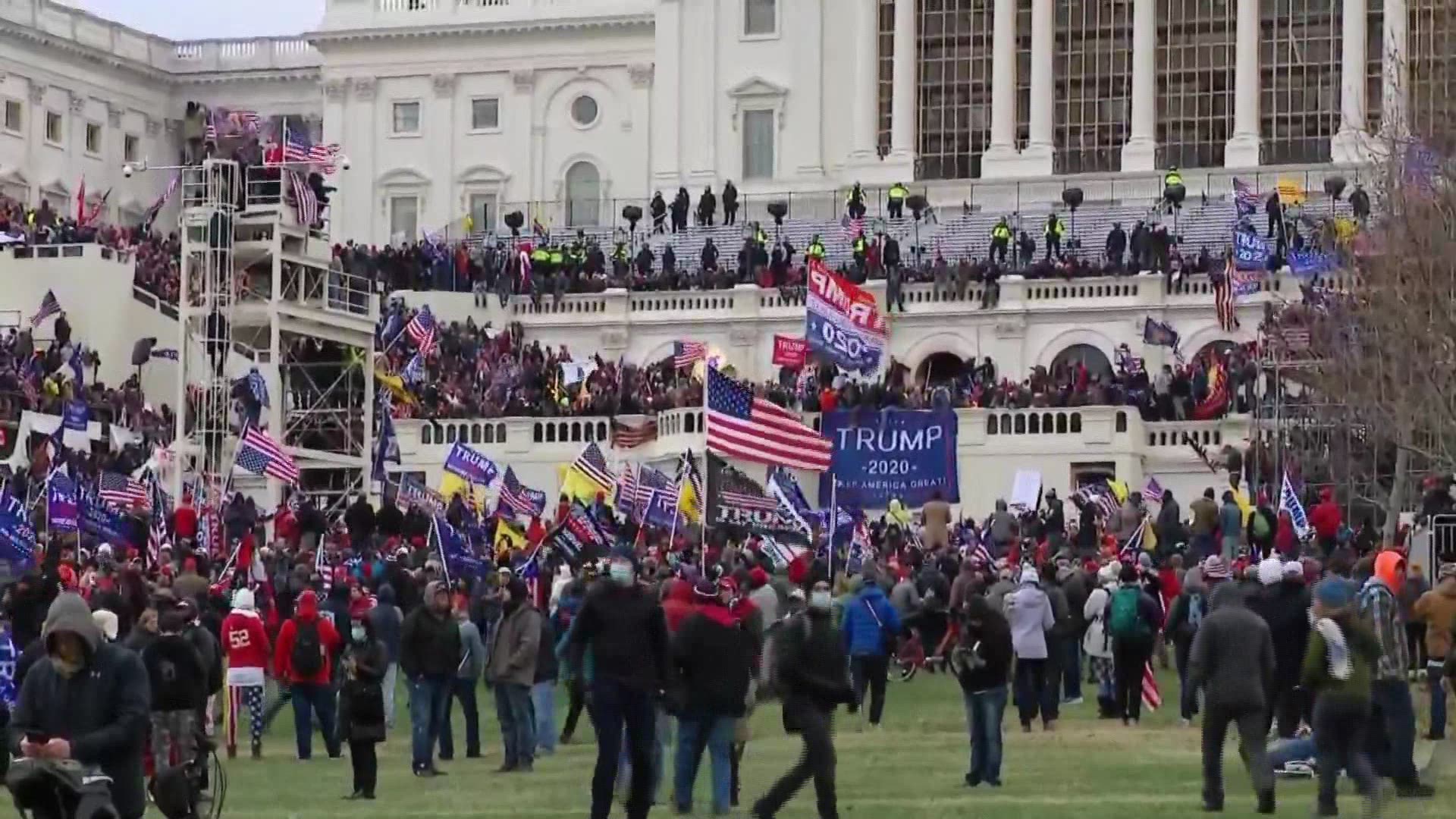 Dozens breached security perimeters at the Capitol, forcing the lockdown of the building.