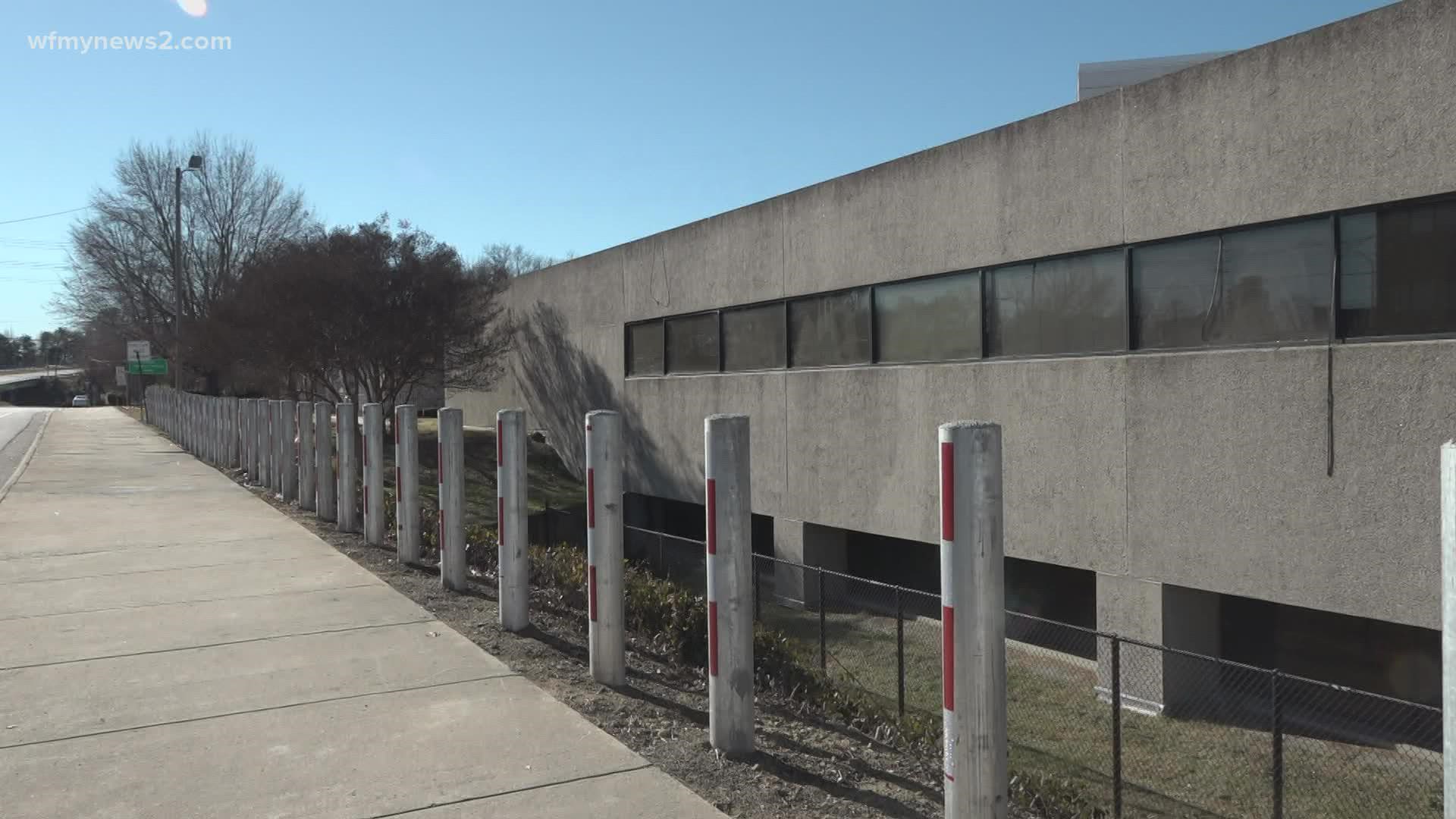 A car crashed into the building in November. The school district installed metal barriers to prevent future crashes. A permanent fix is still on the way.