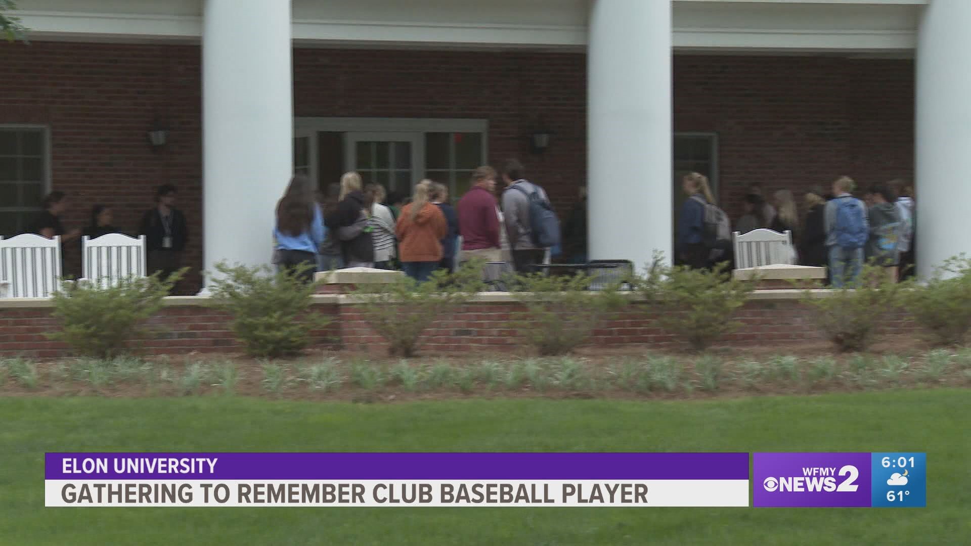 Students and staff at Elon University remember the life of club baseball player, Jackson Yelle.