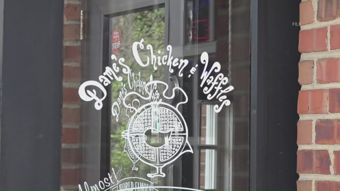 The site that once housed Dame's Chicken & Waffles restaurant is now for sale.