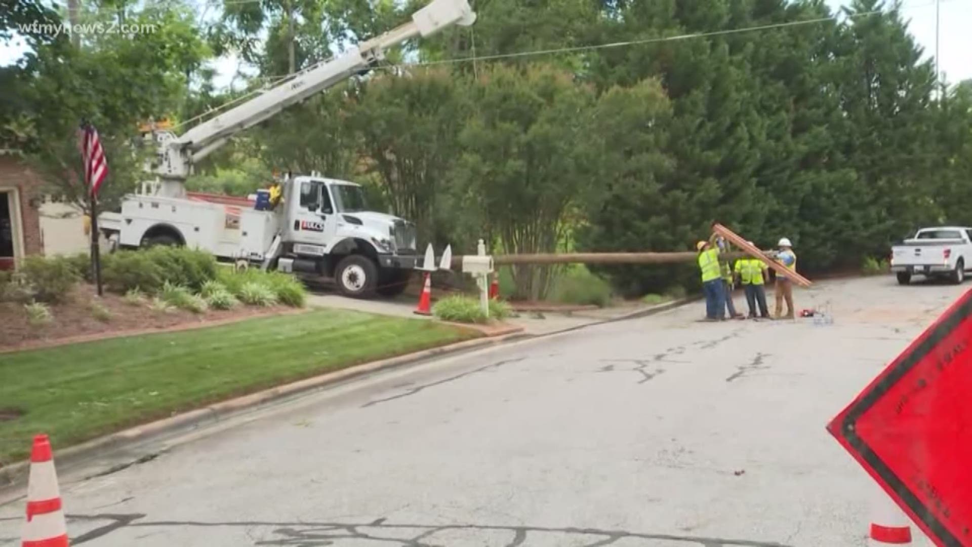 One homeowner in Greensboro is looking for another place to call home after a utility pole fell onto his house during an afternoon storm.