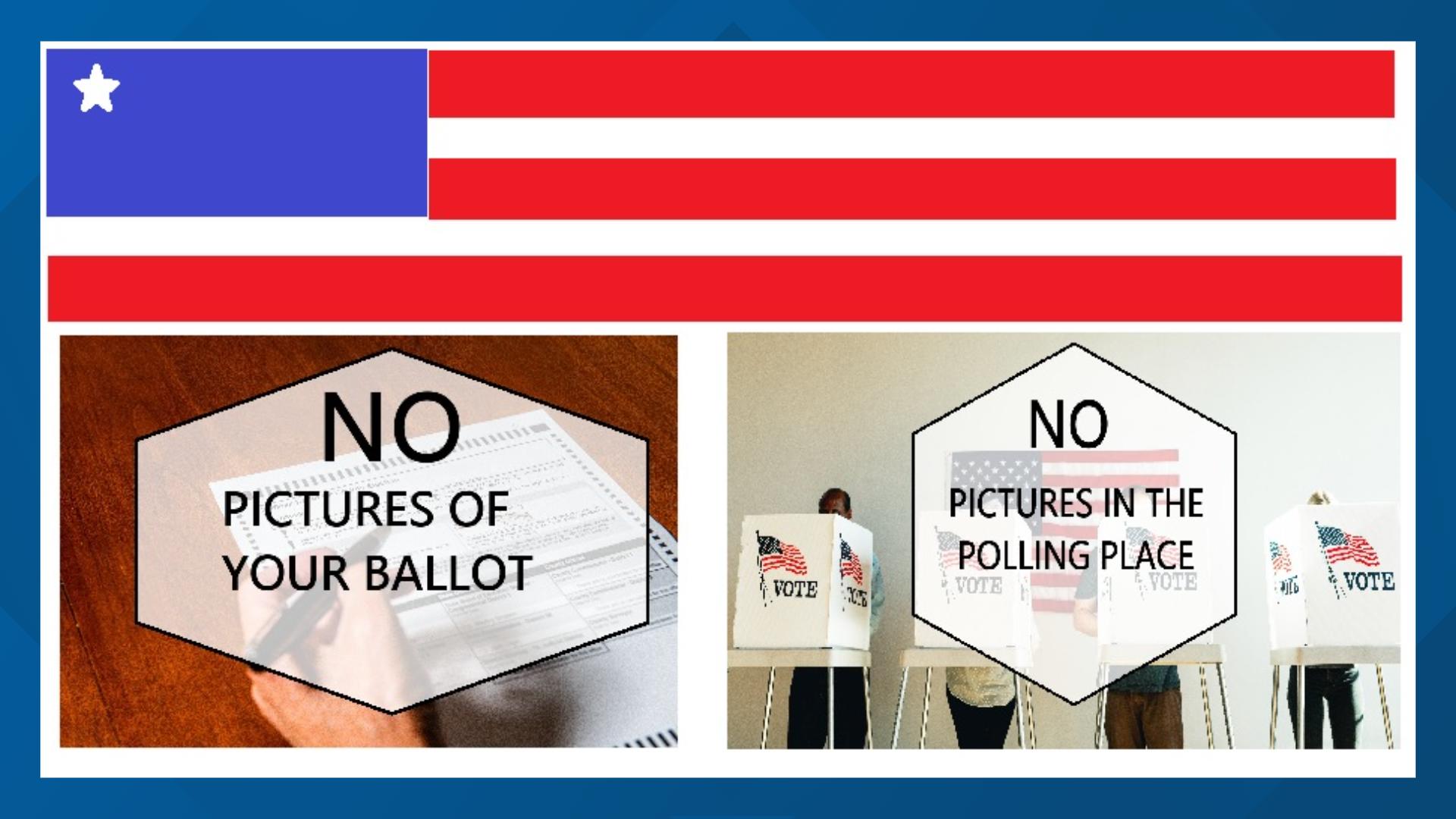 NC law doesn't allow you to take a picture of your ballot or a selfie inside the polling place.