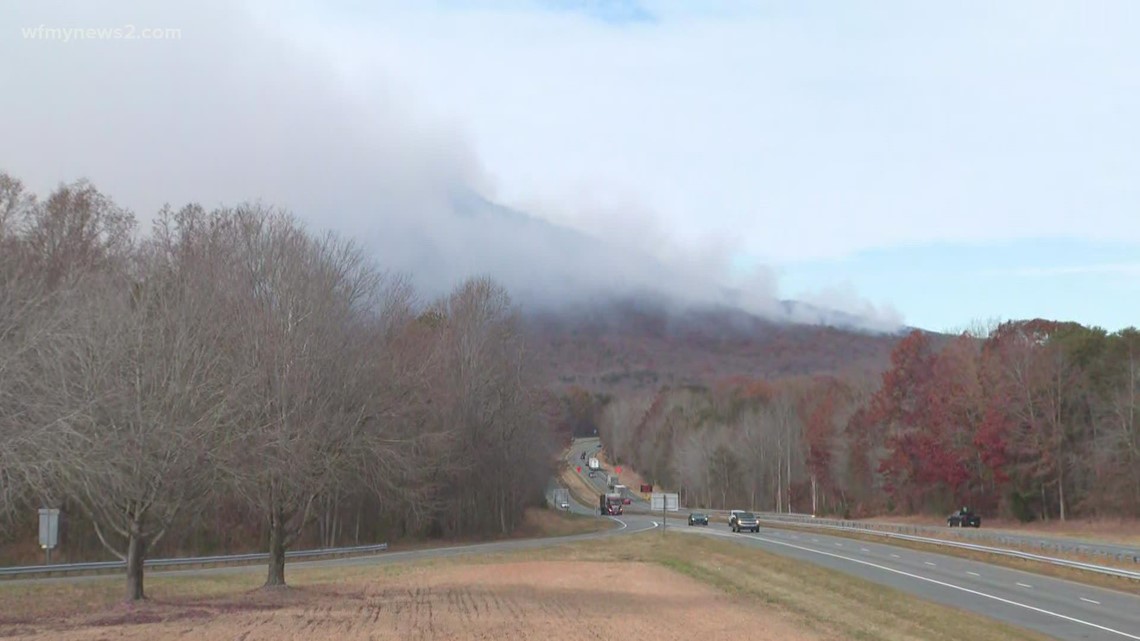 Pilot Mountain wildfire Monday afternoon update