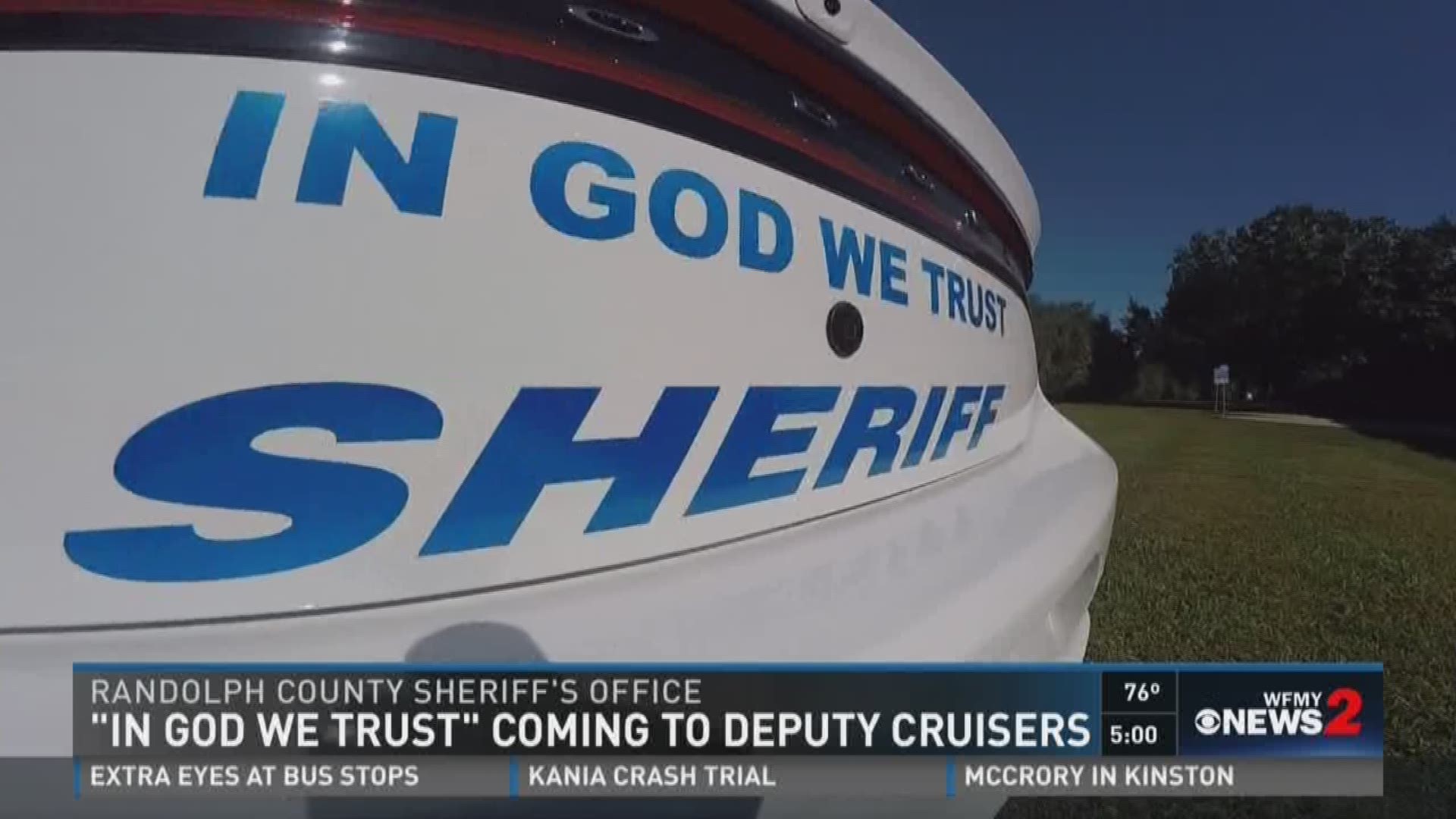 "In God We Trust" Coming To Deputy Cruisers