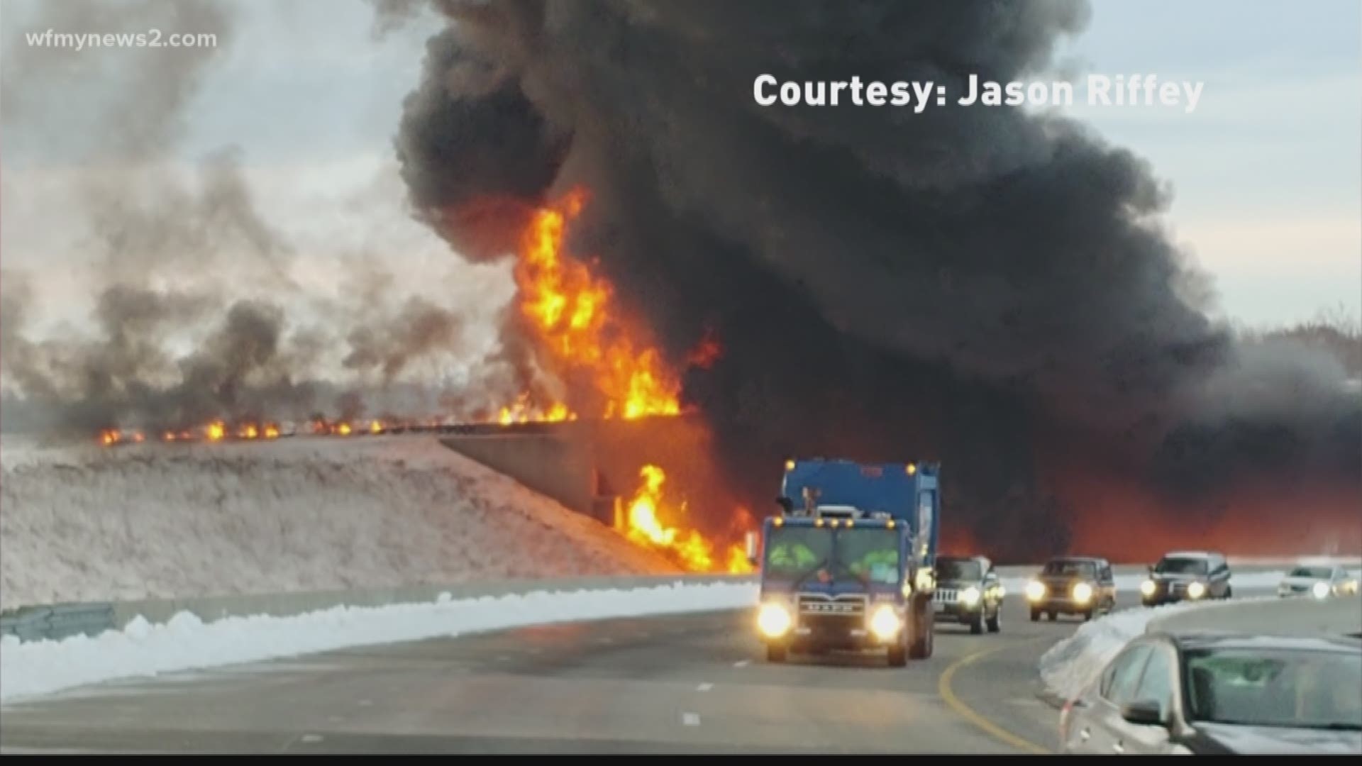 WFMY News 2's Adaure Achumba Takes A Look At The Damage A gasoline tanker crash left behind.