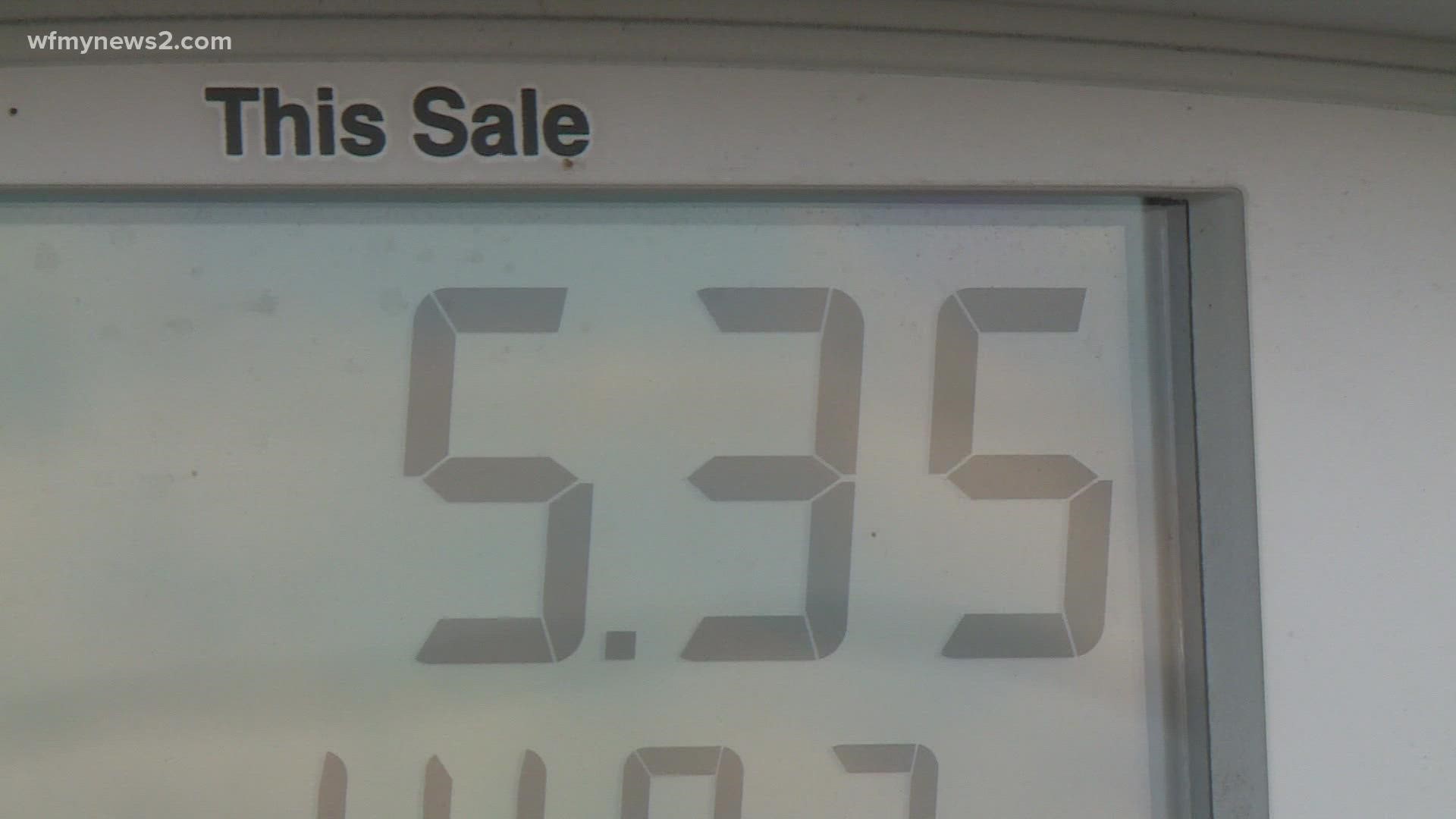 Regular gas was going for $3.79 a gallon at one Greensboro gas station. Prices only go up from there.