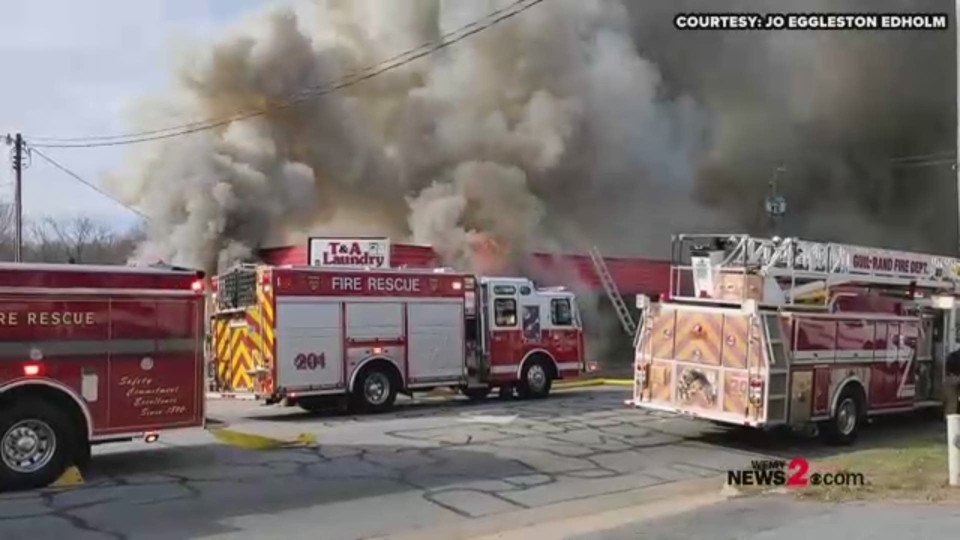 The T and A Laundry caught on fire at the location on Trindale Road in Archdale.