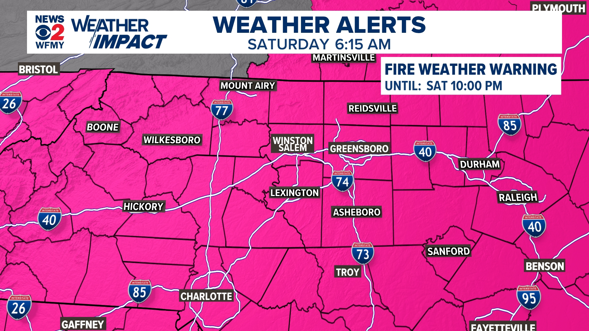 High Fire Danger Alert: Red Flag Warning in Effect for Piedmont ...