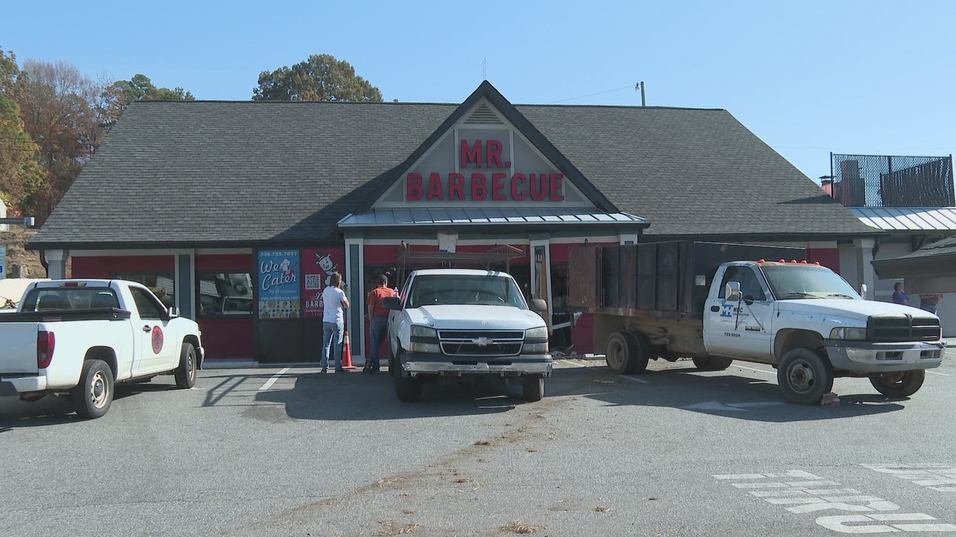 The crash happened sometime before the restaurant was set to open Tuesday morning.