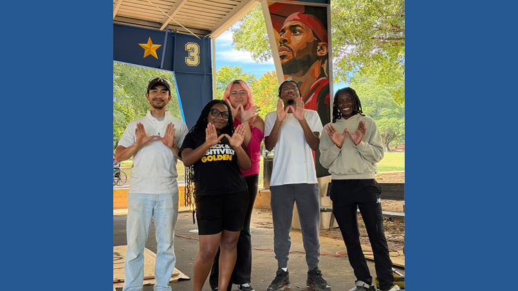 Basketball With Ribbon NBA star Chris Paul honored with basketball court mural in Winston ...