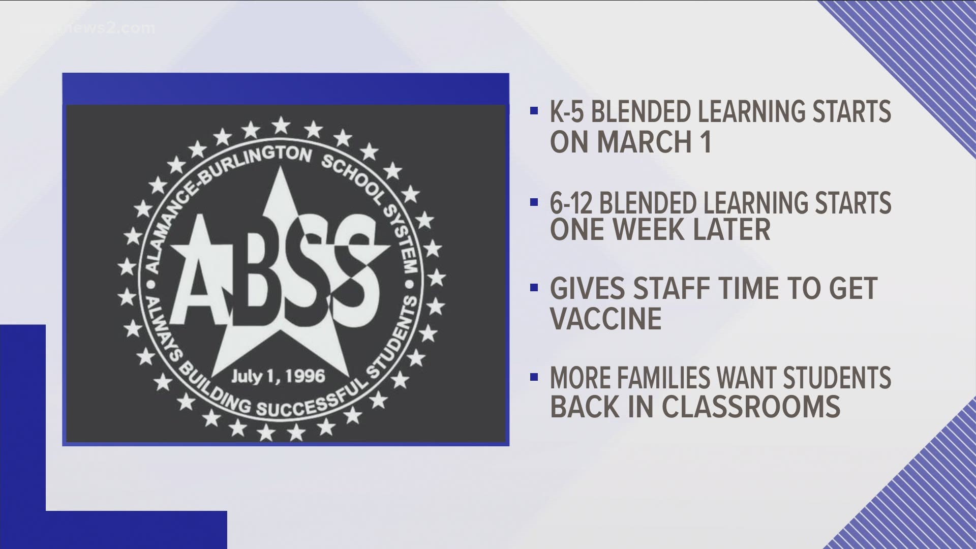 ABSS students will no longer return to classrooms in February. The district says the change gives teachers time to get vaccinated.