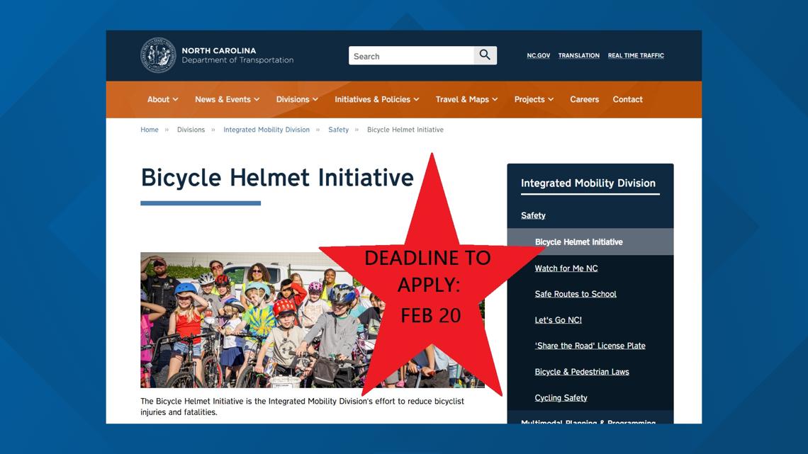 NCDOT is giving away free kids' bike helmets to non-profits, organizations, schools, etc.
