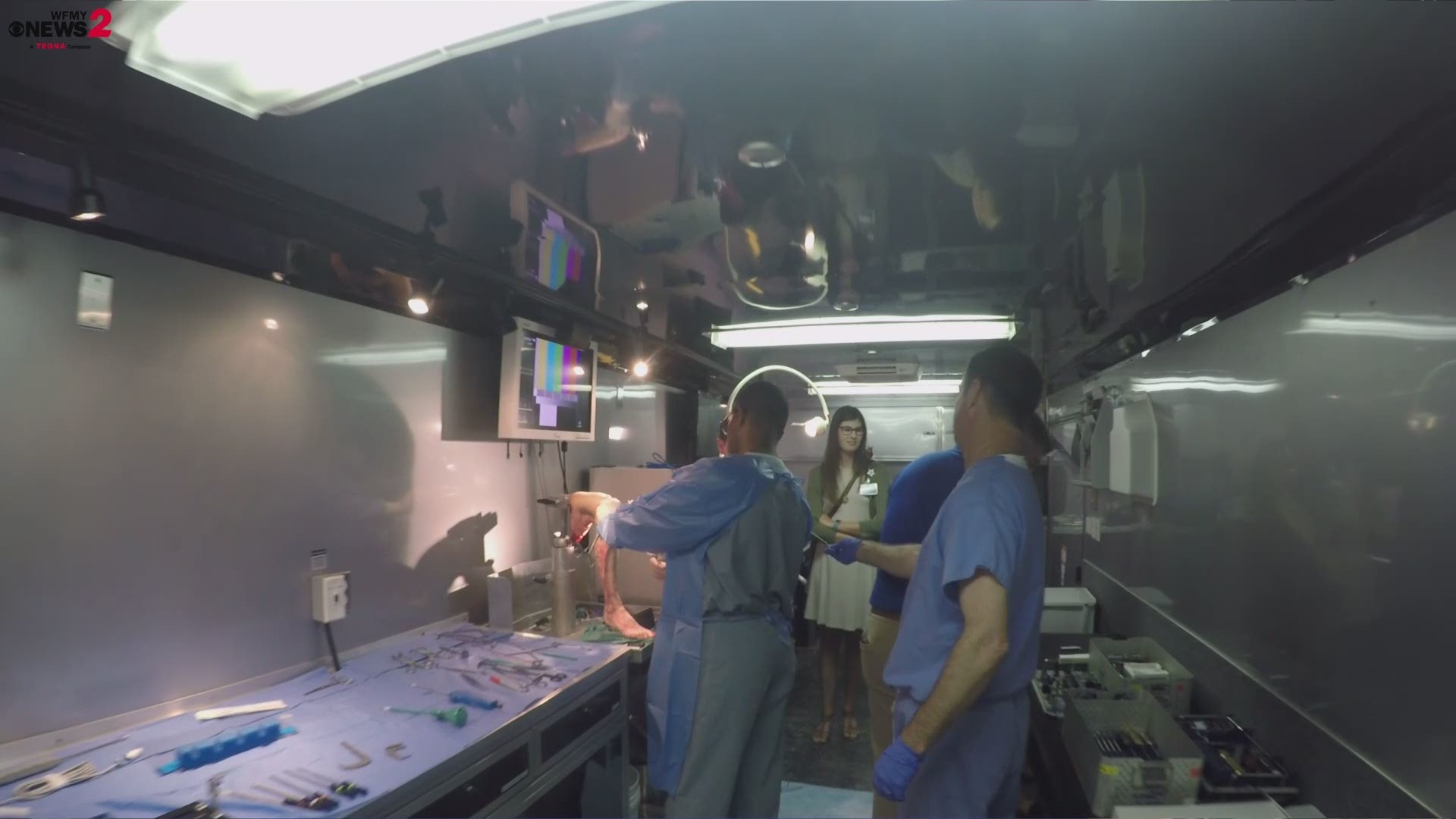 The SouthTech mobile education lab or 'mobile cadaver lab' brings the training and techniques to doctors all around the country.