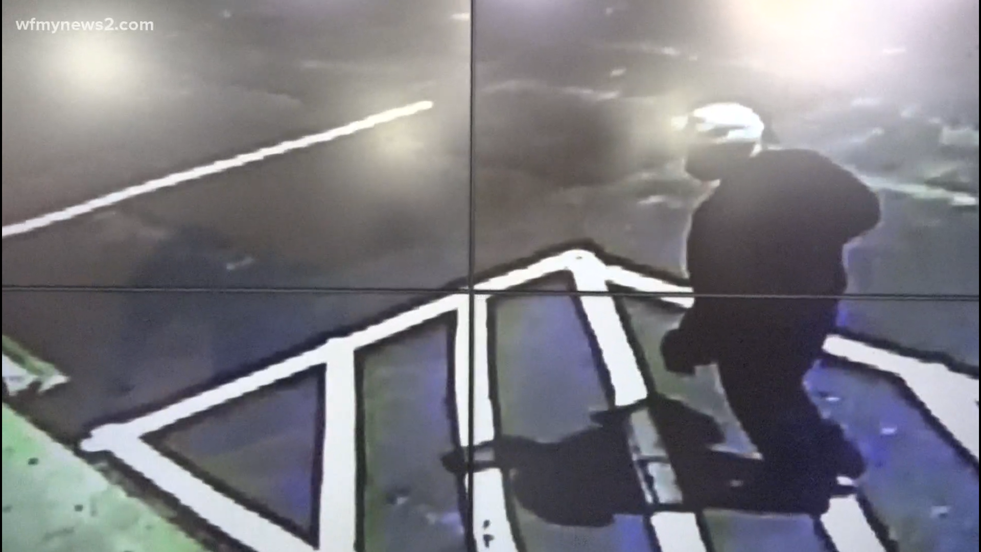 A man broke into Taylor's Discount Tire and Auto in Greensboro. Surveillance cameras got it all on tape.