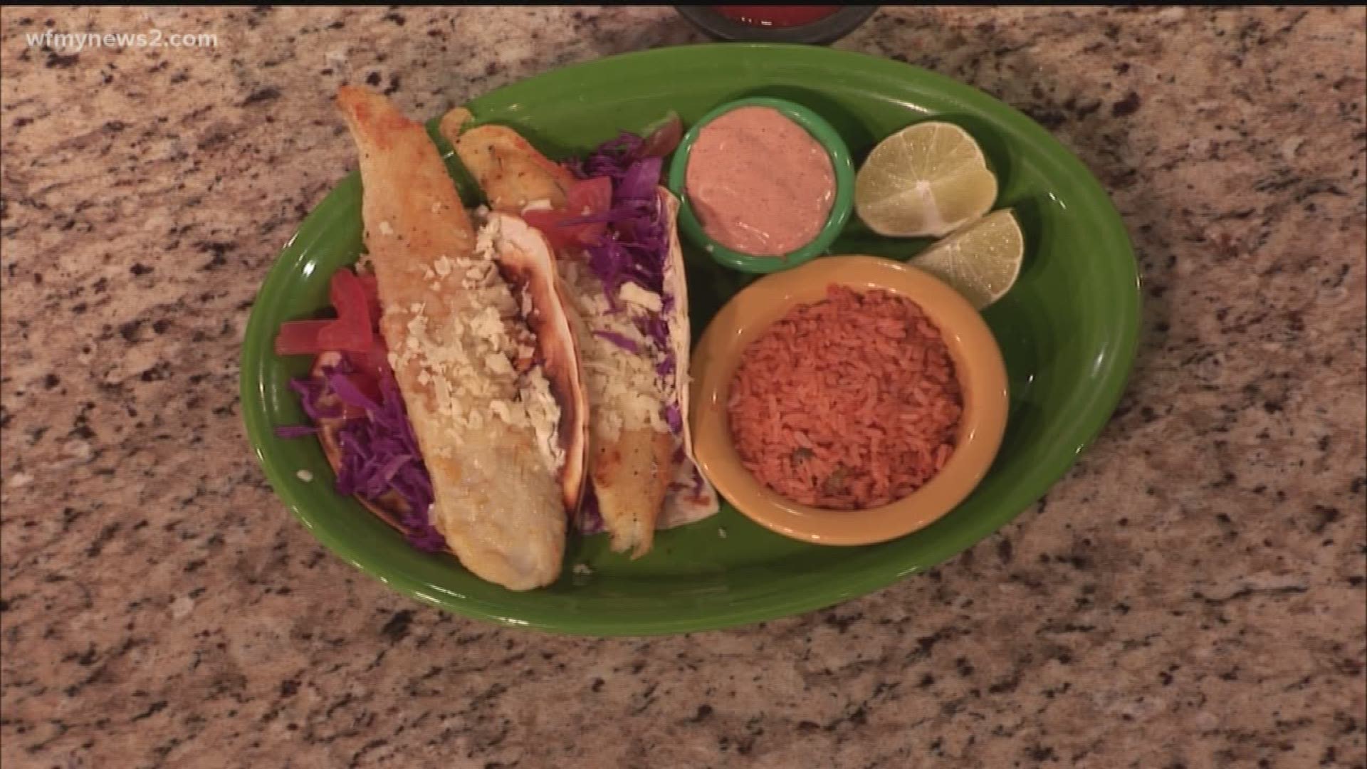 Cooking fish tacos and more seafood in the News 2 kitchen.