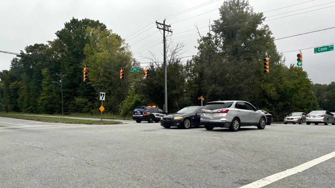Part of W. Cone Blvd. closed after traffic accident