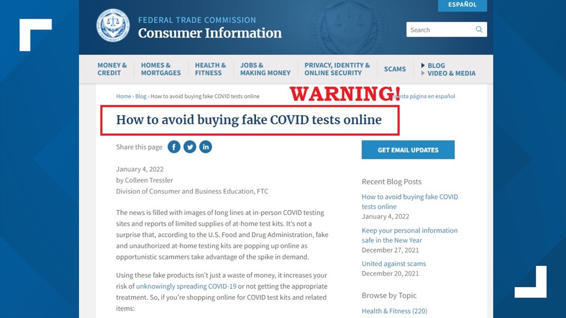 Warning: Fake at-home COVID tests & price gouging | wfmynews2.com