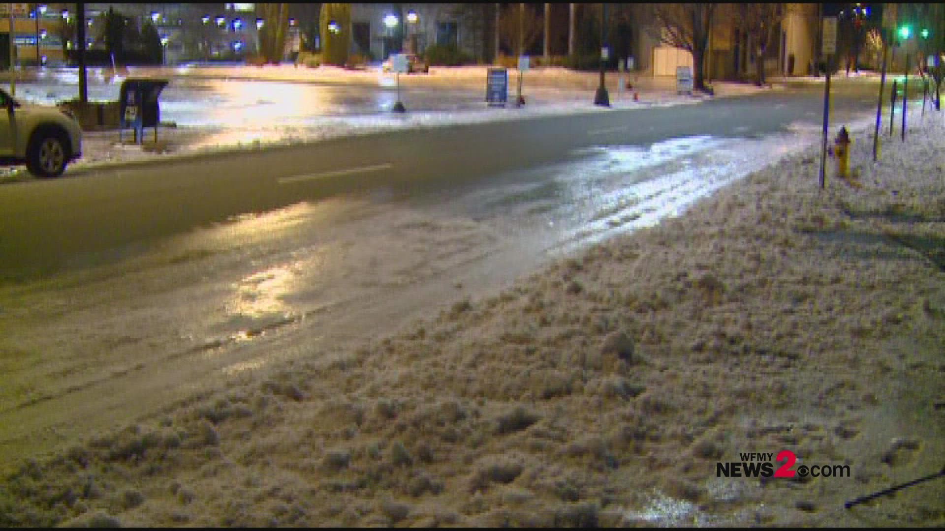 Two days after the winter storm, many secondary roads remain a concern due to dangerous black ice.