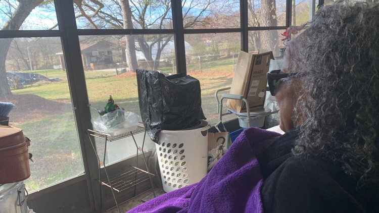 A 92-year-old blind woman gets roof repaired so she can sit on the porch