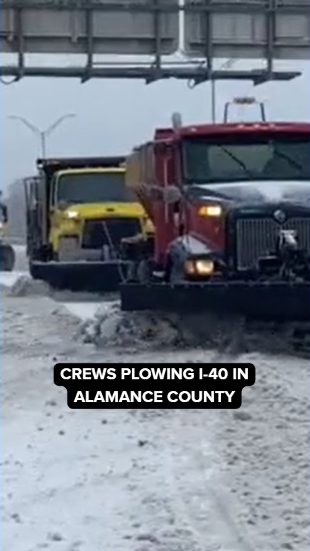 Snow plows coming through! Crews plowing I-40 in Alamance County ...